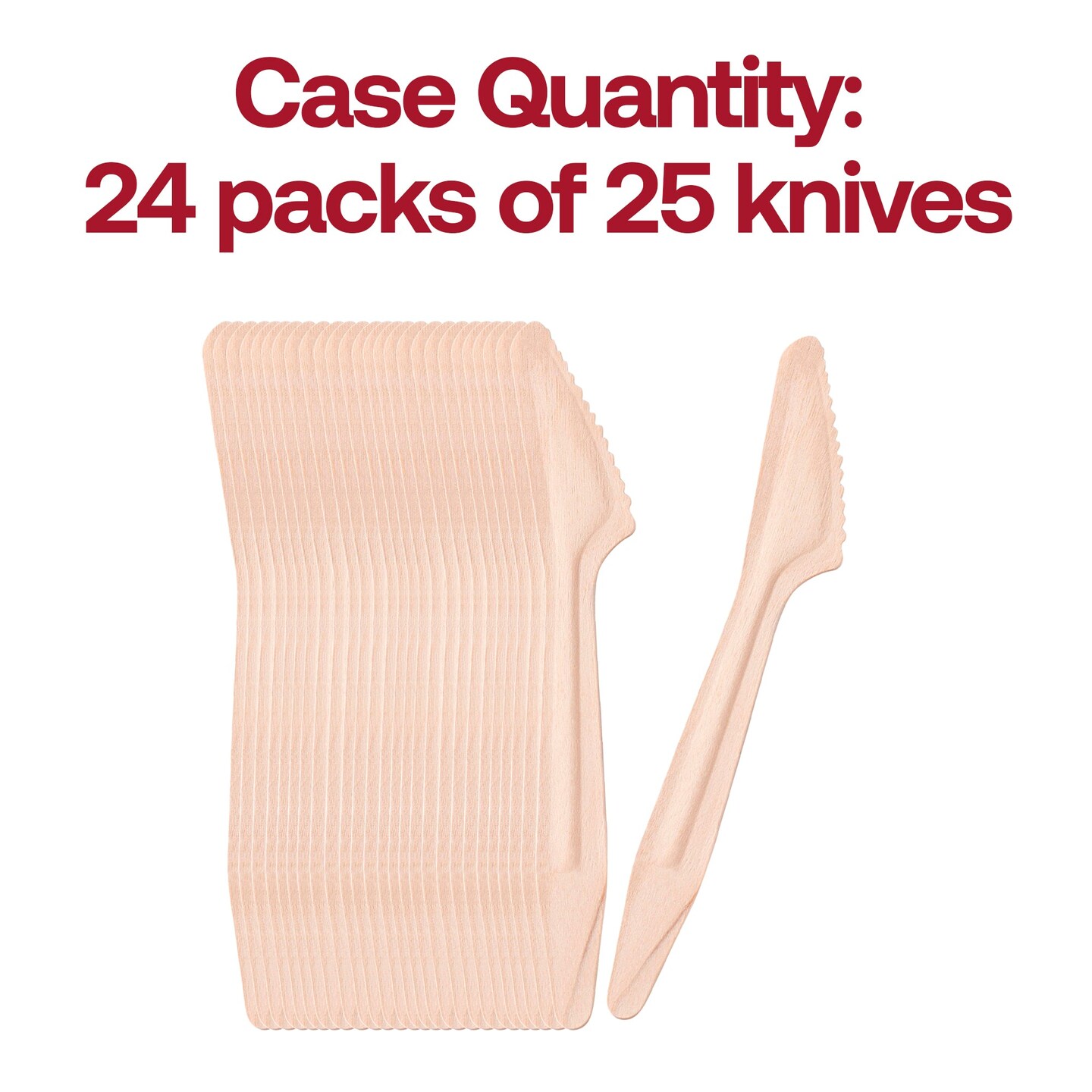 Natural Birch Eco-Friendly Disposable Dinner Knives (600 Knives)