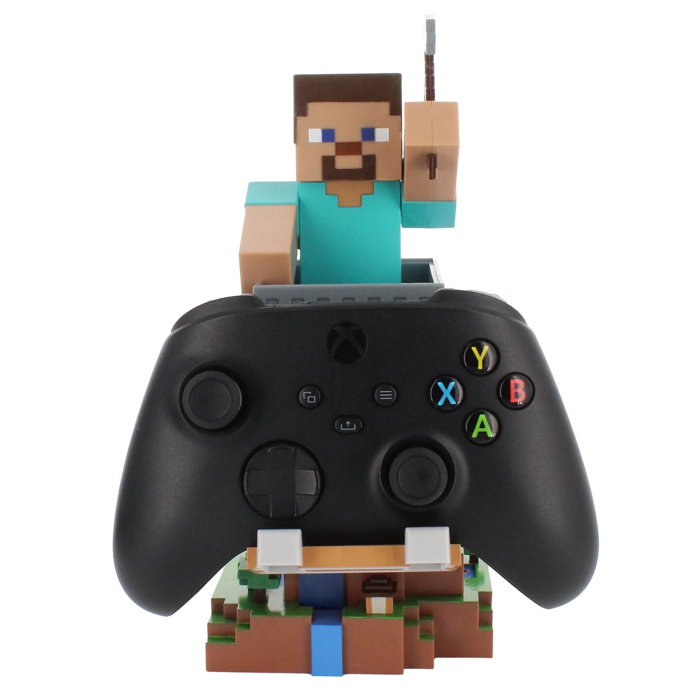 Exquisite Gaming: Minecraft: Steve - Cable Guys Original Controller &#x26; Phone Holder, Collectible Device &#x26; Gaming Stand, Officially Licensed Figure