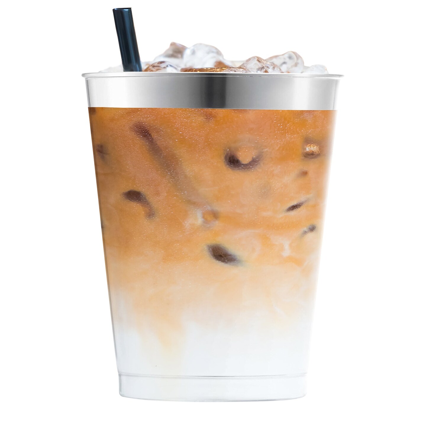 Clear with Metallic Silver Rim Round Tumblers - 10 oz. (336 Cups)