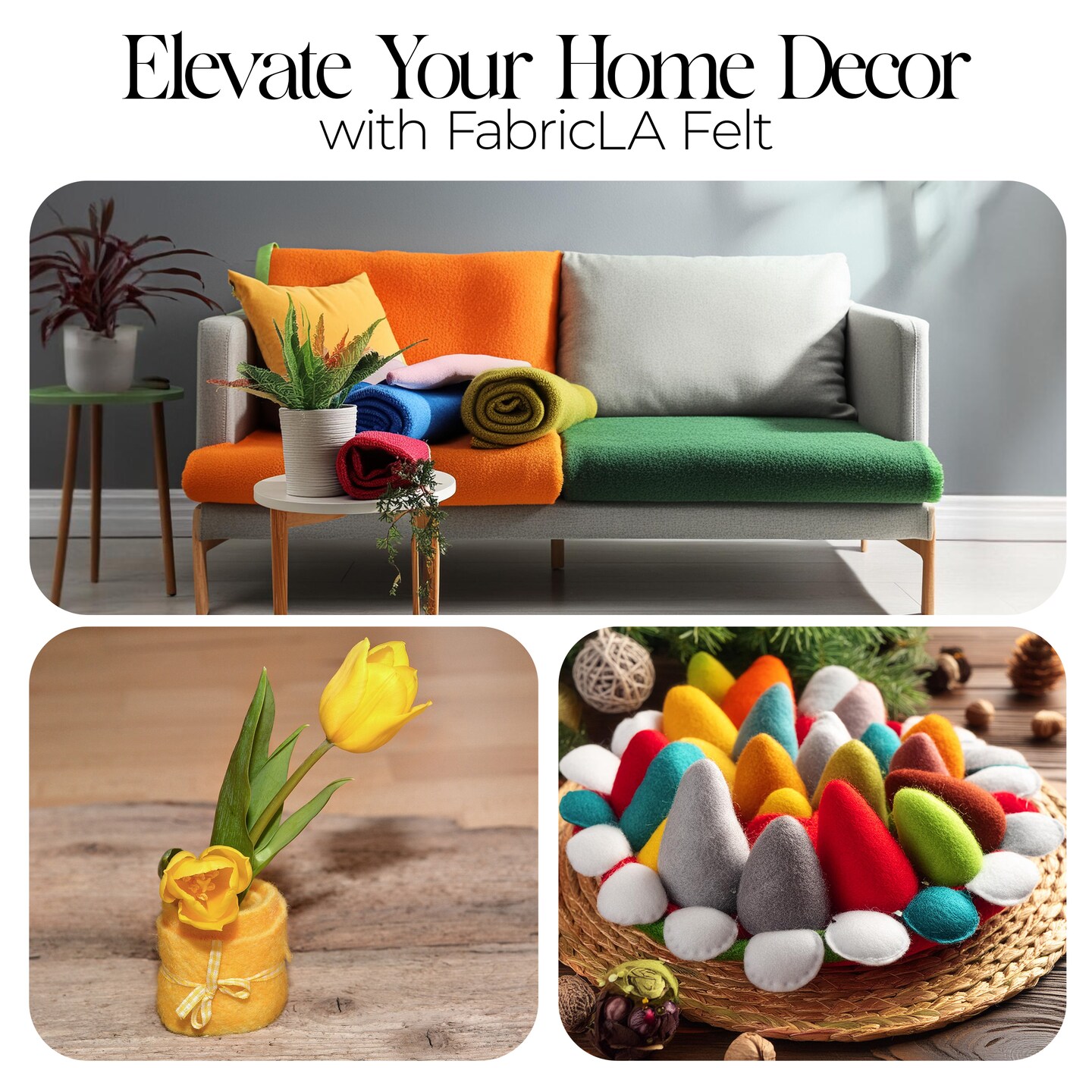 FabricLA Acrylic Felt Fabric - 72" Inch Wide 1.6mm Thick Felt by The Yard - Use Soft Felt Sheets for Sewing, Cushion, and Padding, DIY Arts & Crafts (7 Yards, Charcoal)