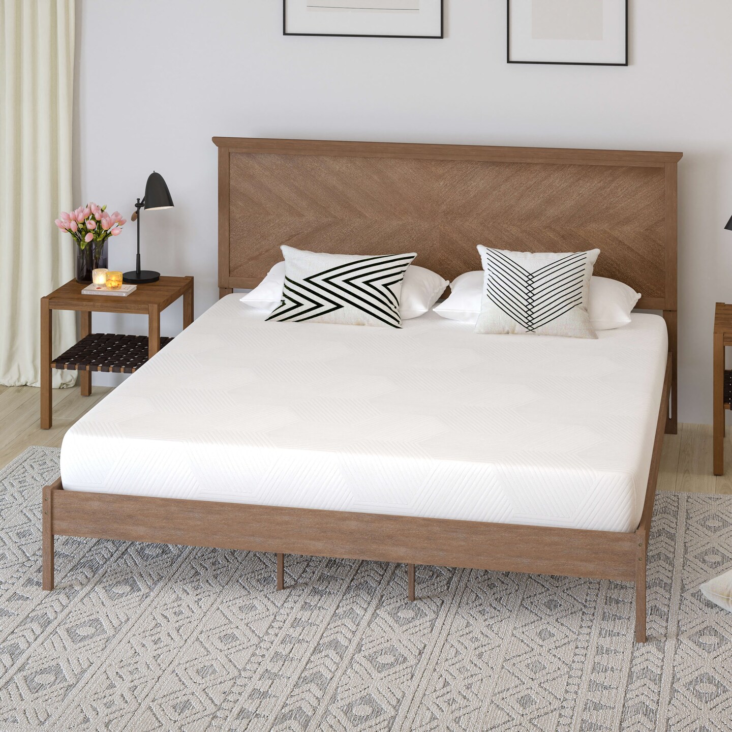 Merrick Lane Iris CertiPUR-US Certified Memory Foam Mattress Infused with Charcoal &#x26; Green Tea Cooling Gel
