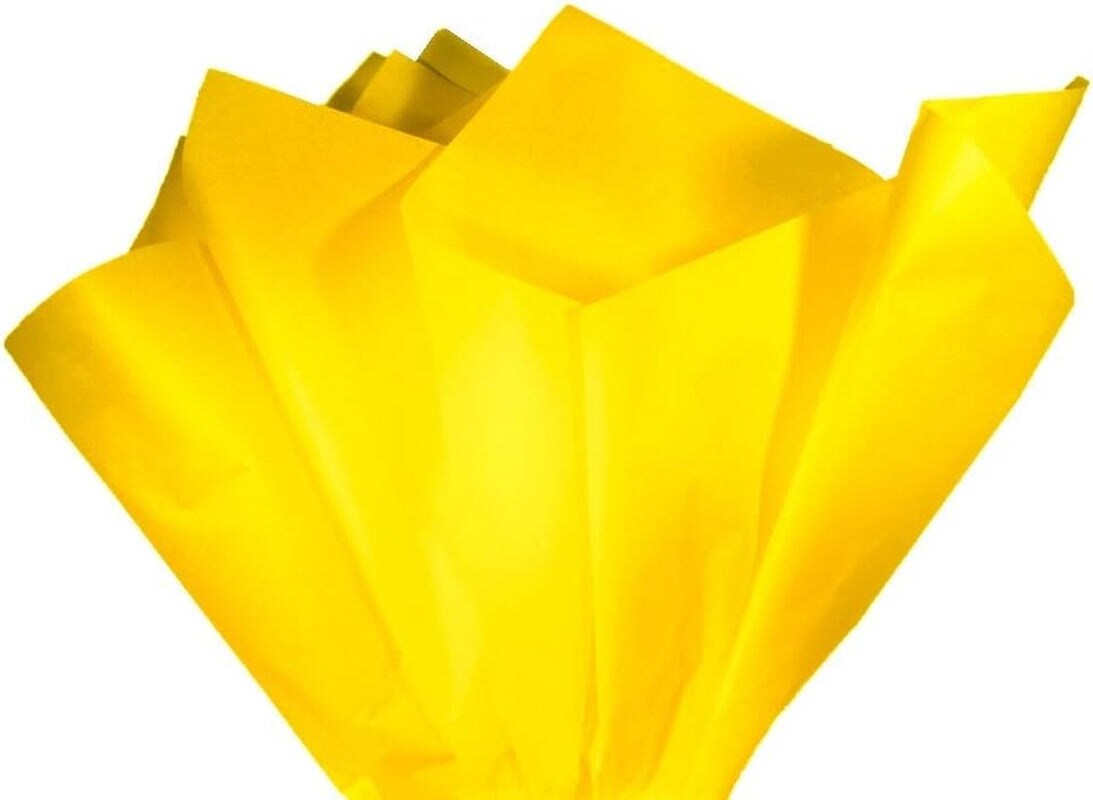 Gift Wrapping Tissue Paper - Gift Tissue Paper for Birthdays, DIY Crafts, &#x26; Christmas - 300 Sheets Bulk Tissue Paper for Gift Bags - Lightweight &#x26; Easy to Shape - Yellow (15 X 20 Inches)