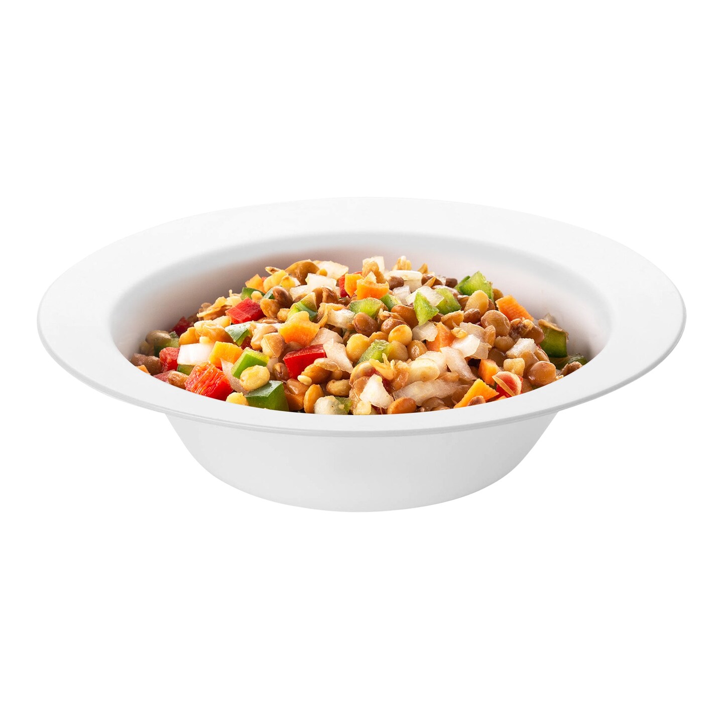 Solid White Edge Rim Round Disposable Plastic Soup Bowls - 12 oz. (120 Bowls)