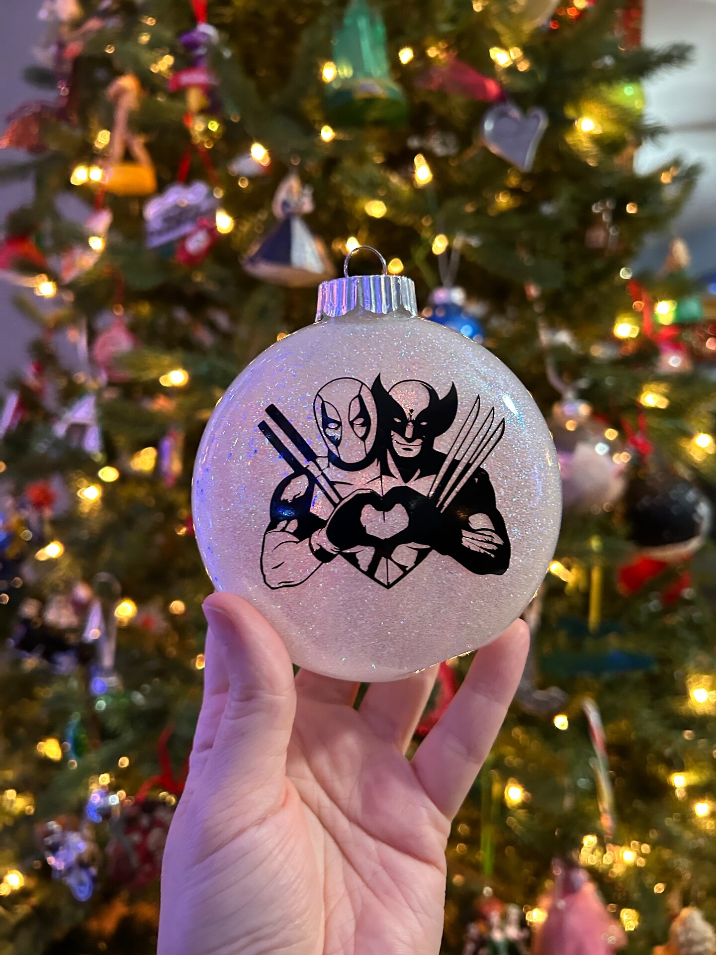Handmade “Deadpool and Wolverine” Christmas Ornament! See Details