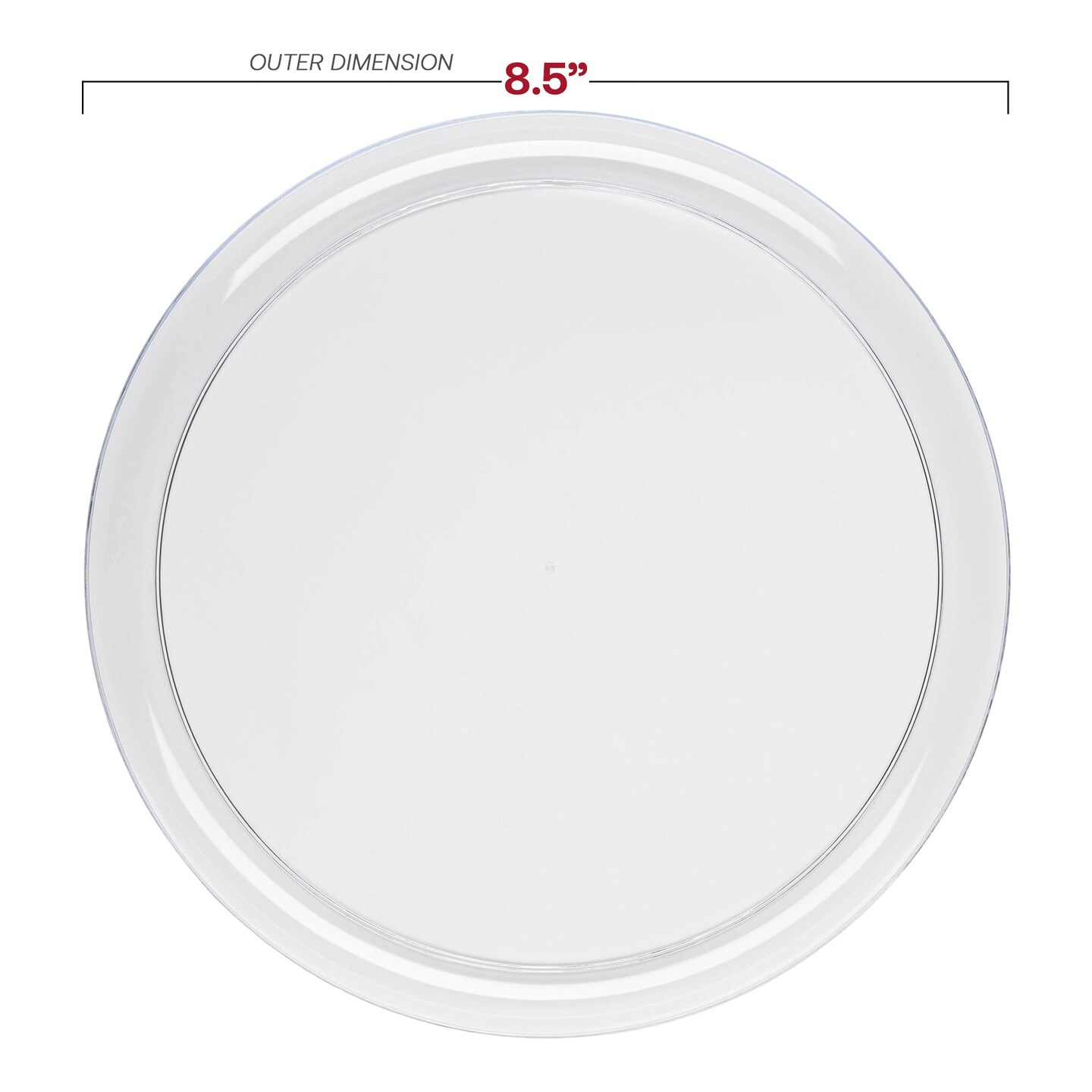 Clear Flat Round Disposable Plastic Appetizer/Salad Plates - 8.5&#x22; (120 Plates)