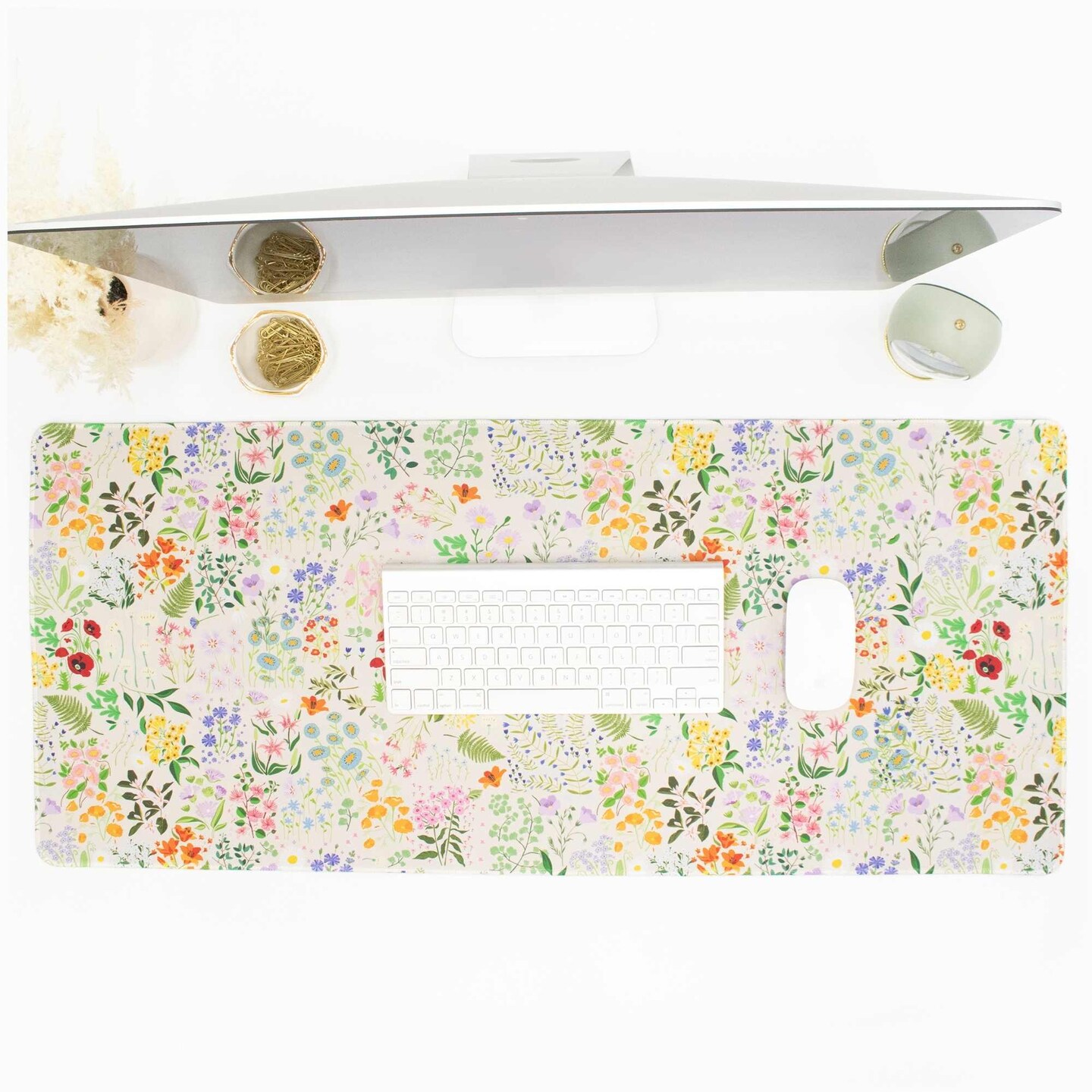 bloom daily planners Large Desk Mat, Garden Party