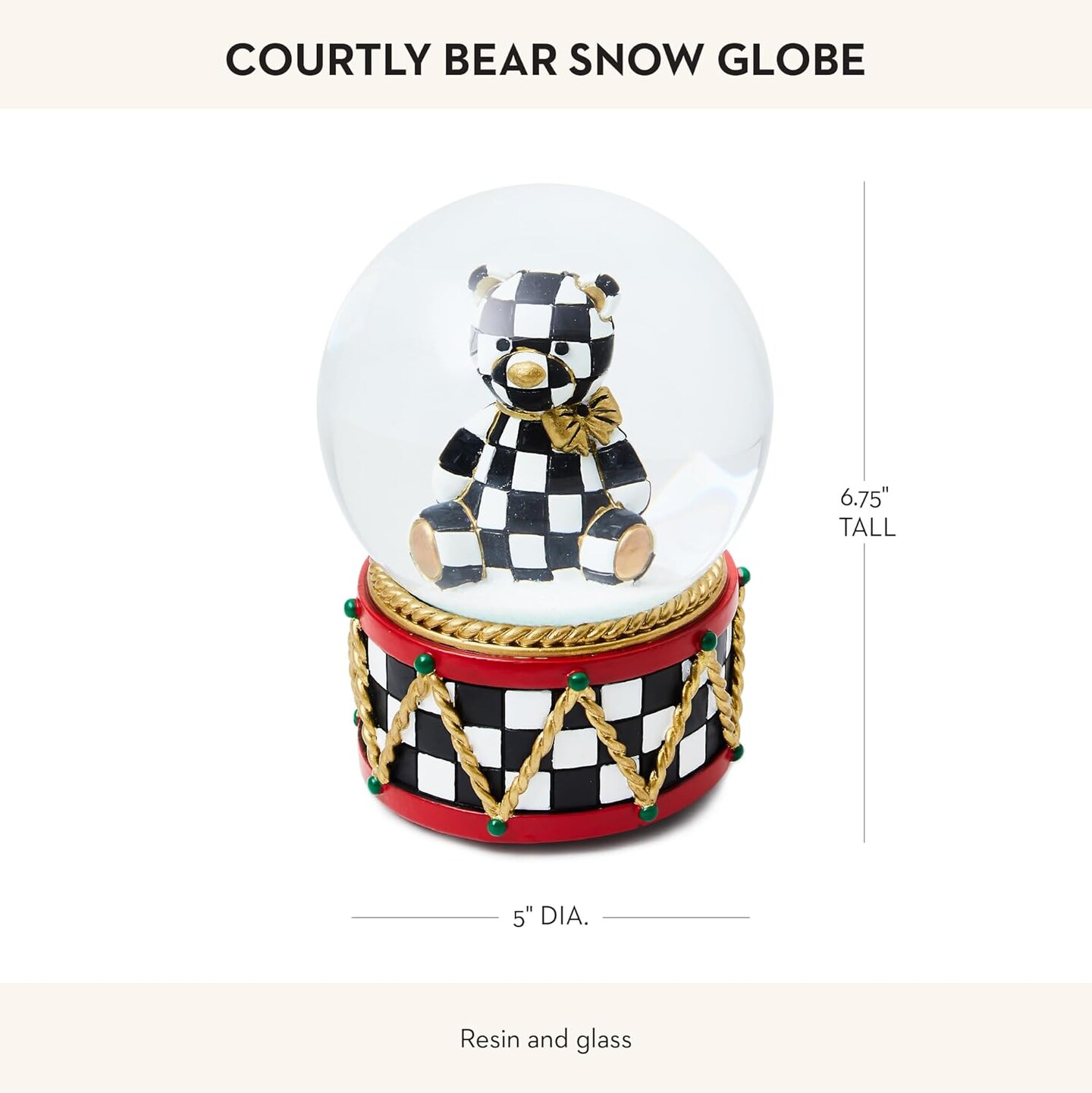 Christmas Snow Globe and Music Box, Unique Musical Snow Globe Christmas Decoration, Courtly Bear