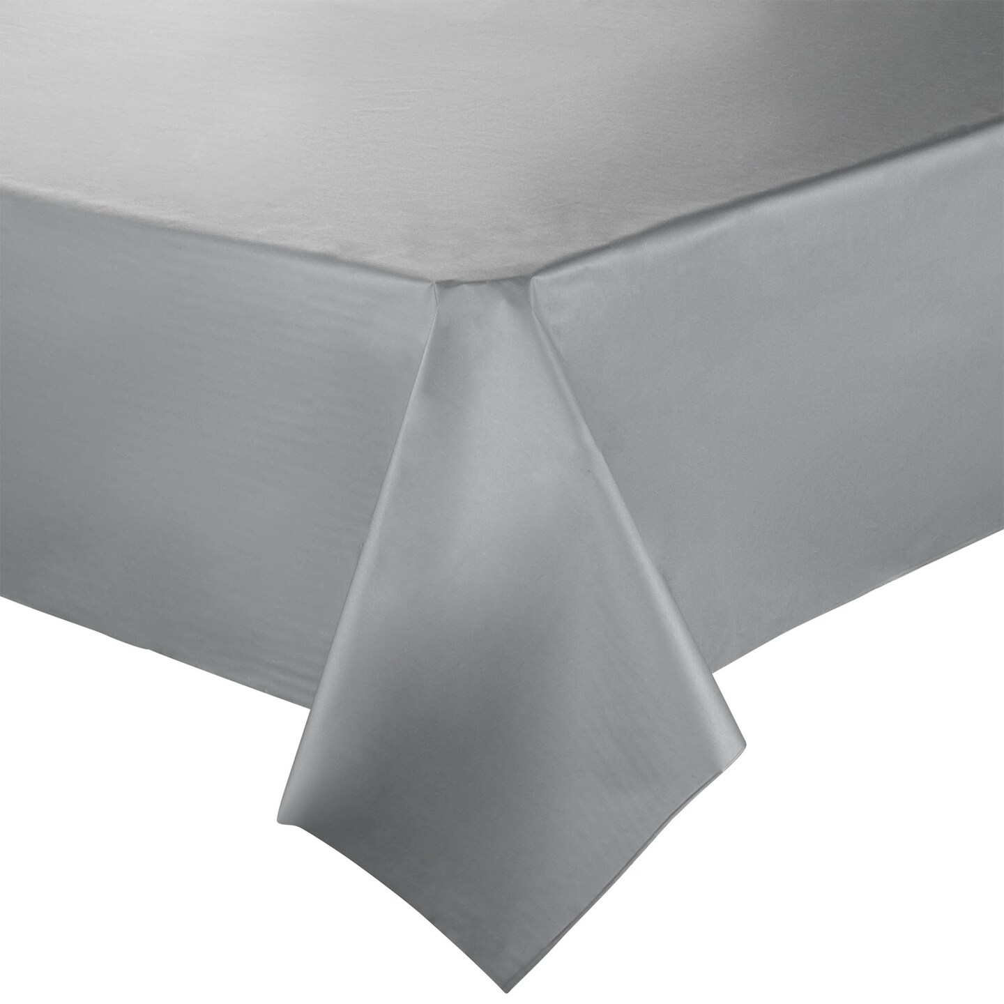Silver Rectangular Disposable Plastic Tablecloths - 54" x 108" (96 Tablecloths)