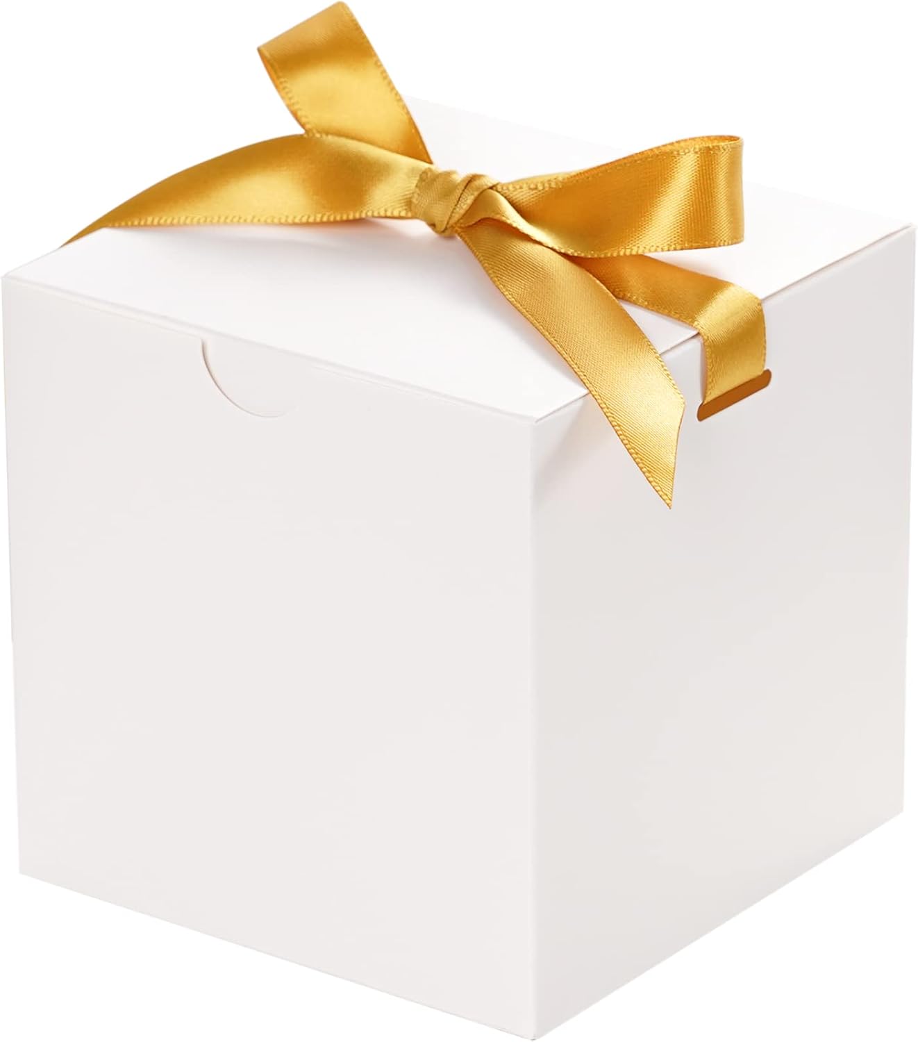 4x4x4 White Gift Boxes 50 Pcs, Elegant Small Gift Boxes with Lids for Birthday Party Wedding Holiday Christmas Gift Box for Ornaments, Treats, Candle, Mug, Crafting