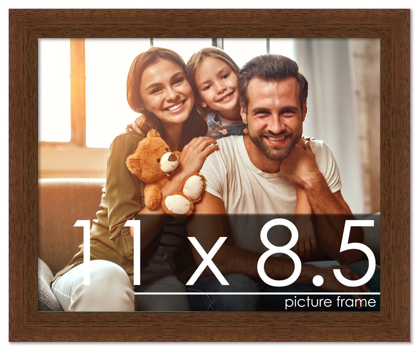 Photo Size Simple Brown Picture Frame - UV Acrylic, Foam Board