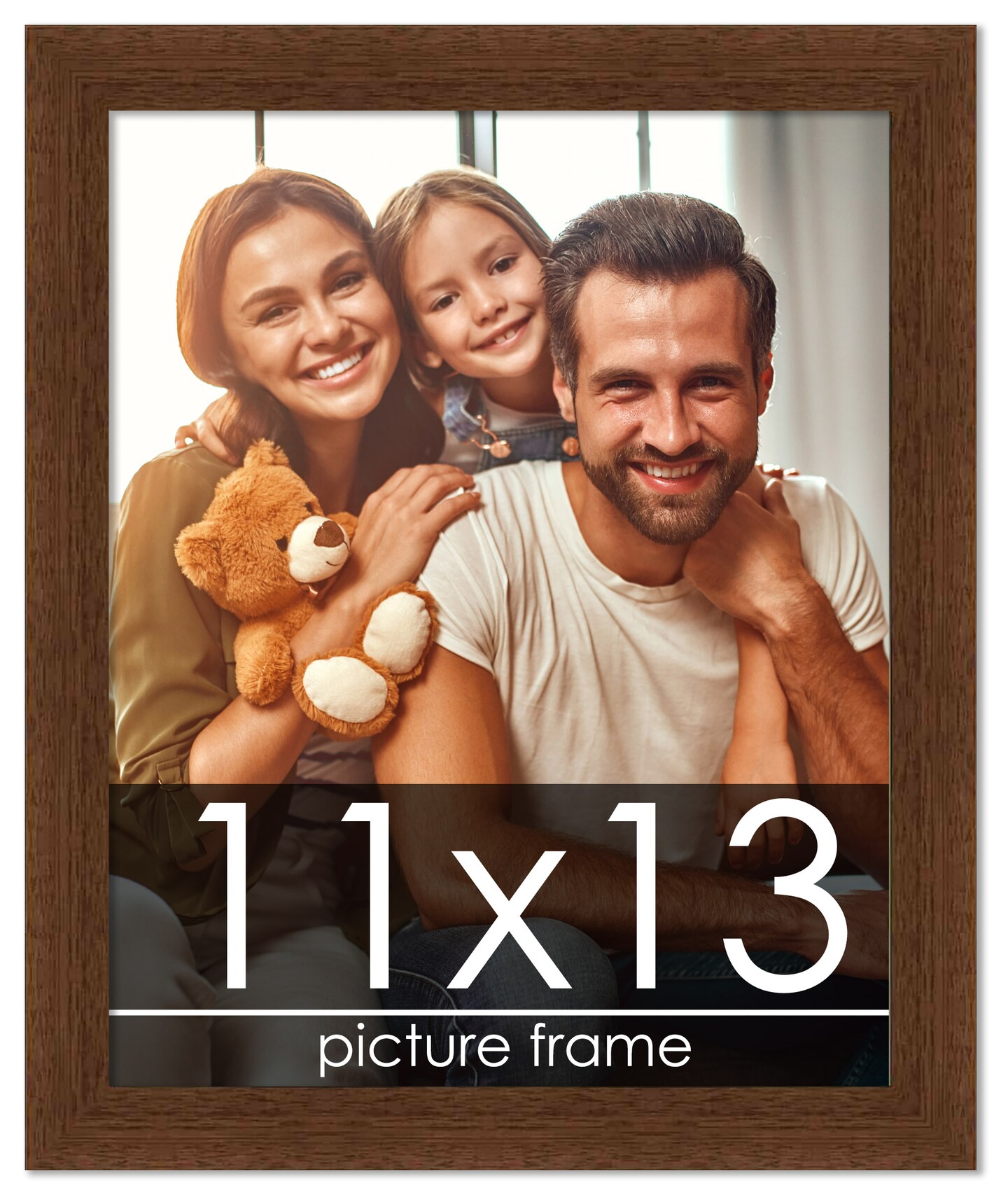 Photo Size Simple Brown Picture Frame - UV Acrylic, Foam Board