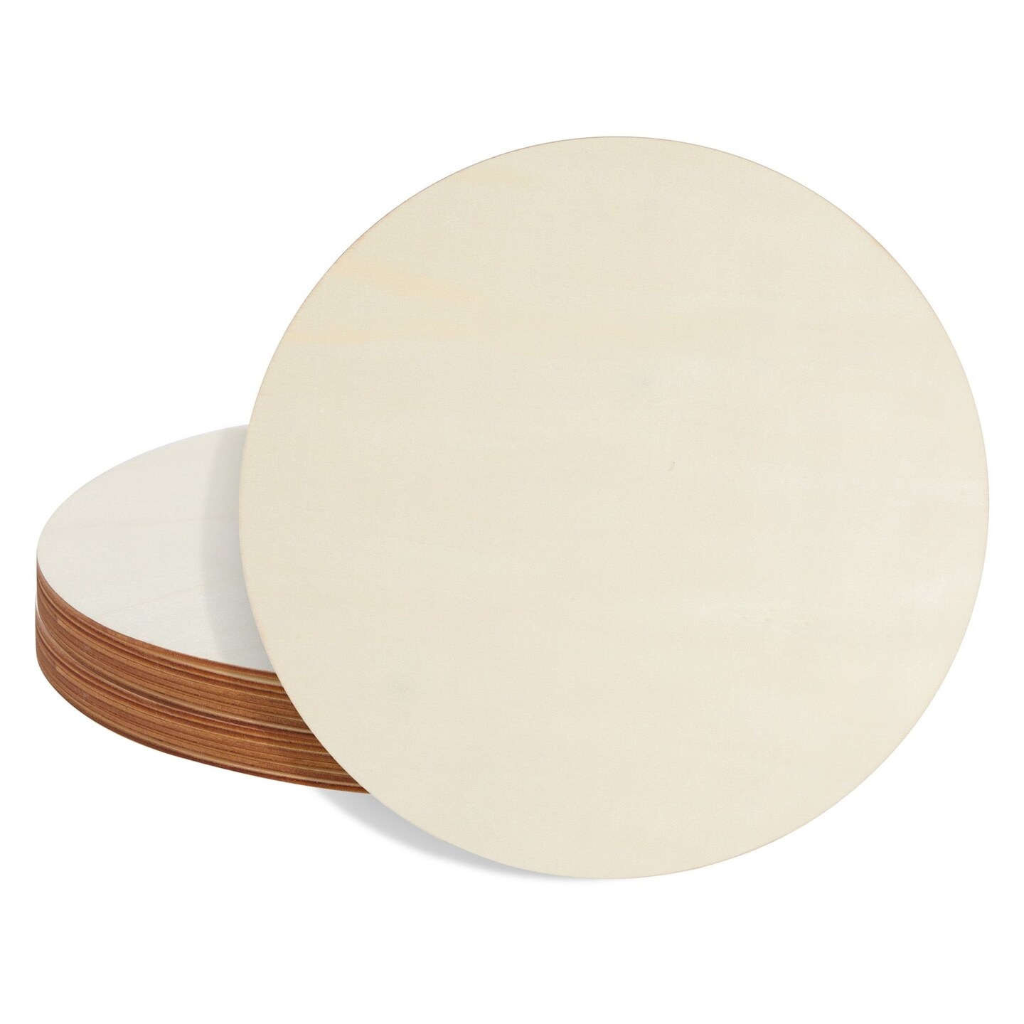 8 Pack Unfinished 12-Inch Wooden Rounds for Crafts, DIY Home Decor (0.1" Thick)
