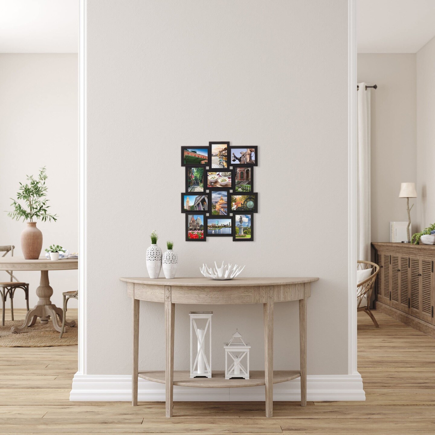 12 Opening Collage Frame, Displays 4x6 and Six 6x4 Inch Photos, Black