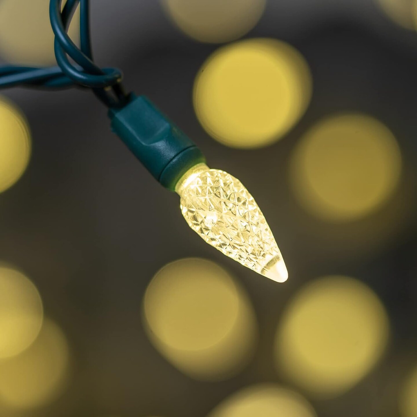 Warm White C6 Strawberry LED Christmas Lights, 33 ft 100 Count 4&#x22; Spacing One-Piece High Waterproof UL Certified String Light