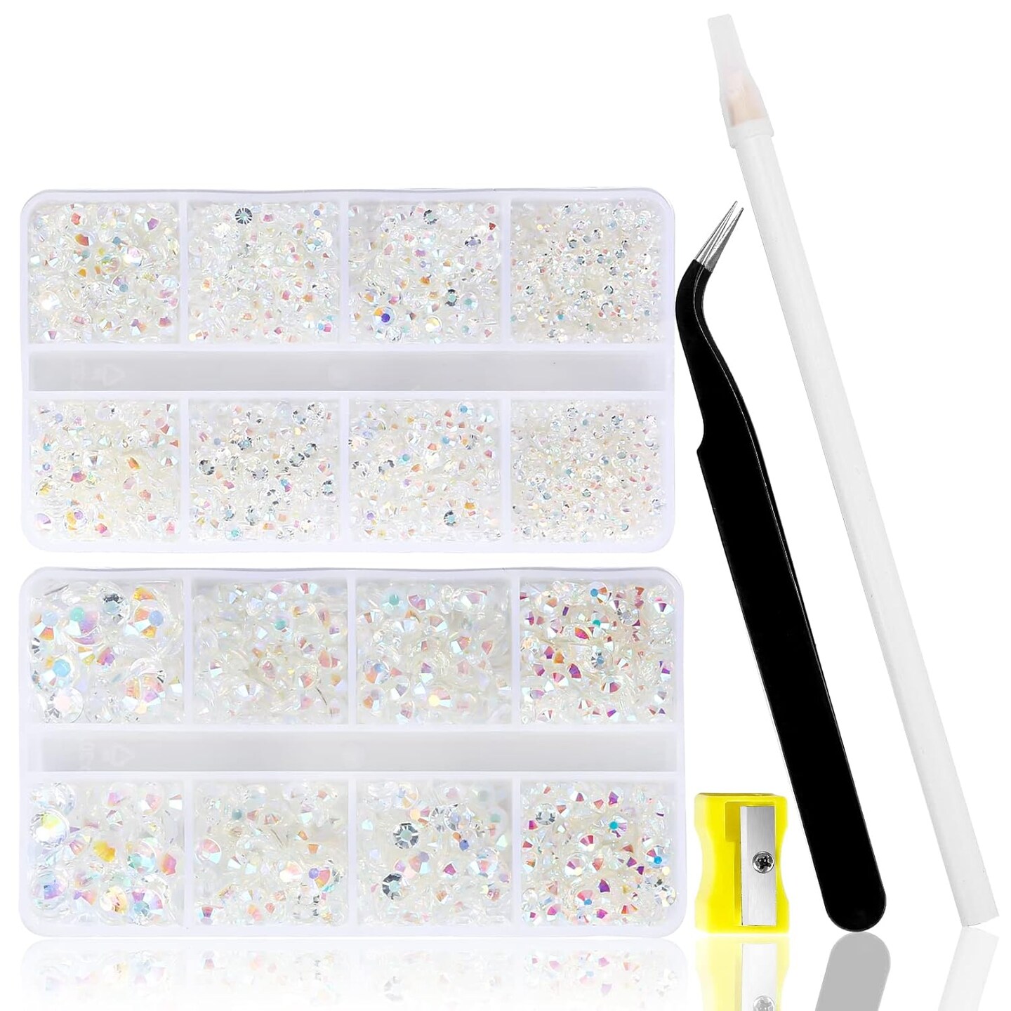 10400PCS Transparent AB Flatback Rhinestones with Tools