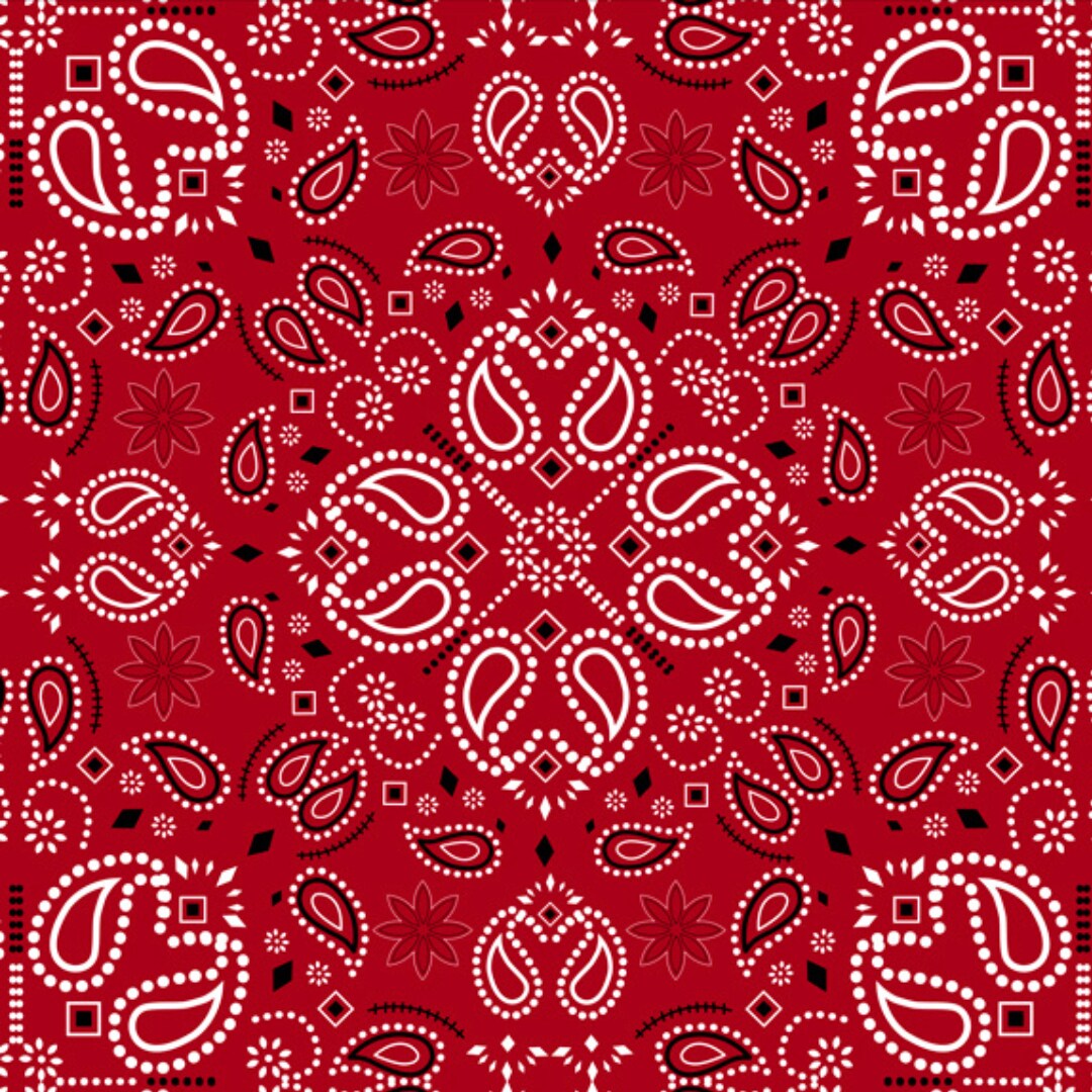Bandana Handkerchief Red Anti-Pill Premium Fleece Fabric | By The Yard