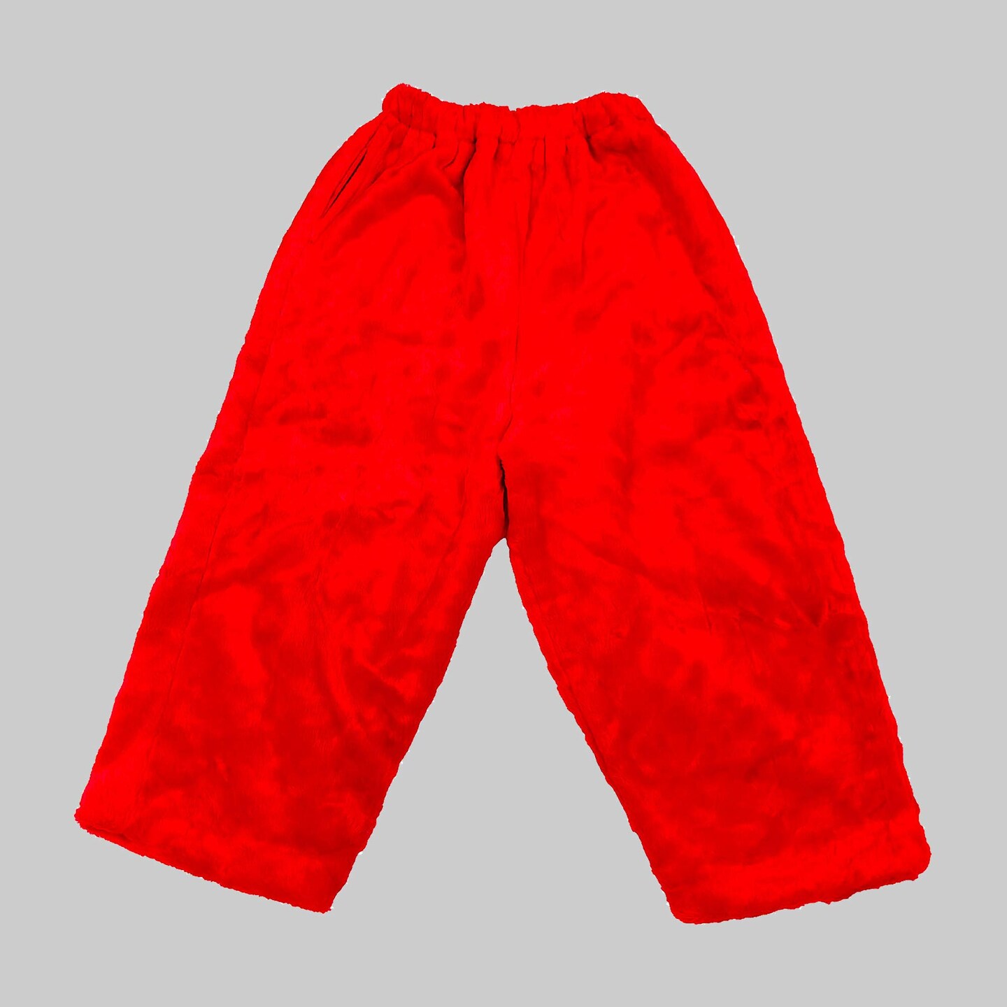 Professional Santa Pants in Deluxe Red Plush with Elastic Waist and Side Pockets Replacement Option