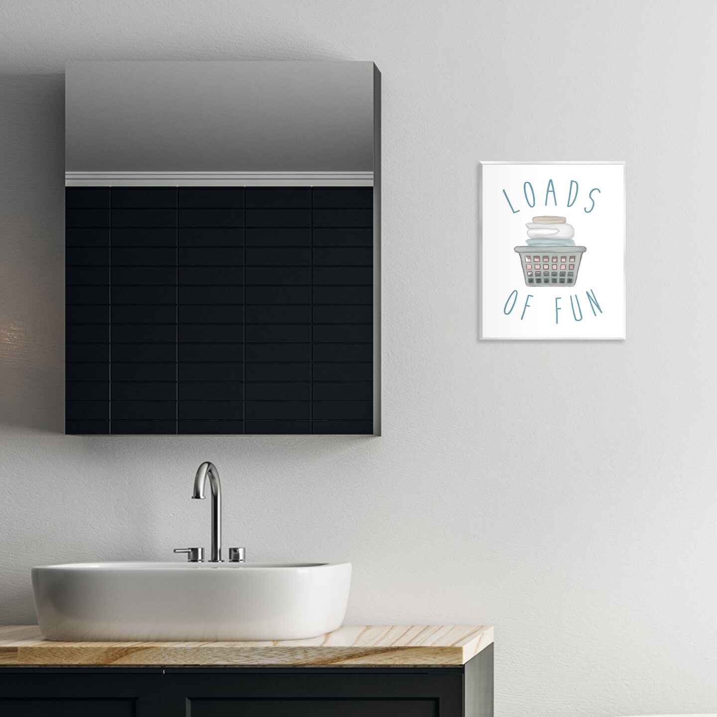 Stupell Industries Loads Of Fun Laundry Basket Wall Plaque, design by Elizabeth Medley