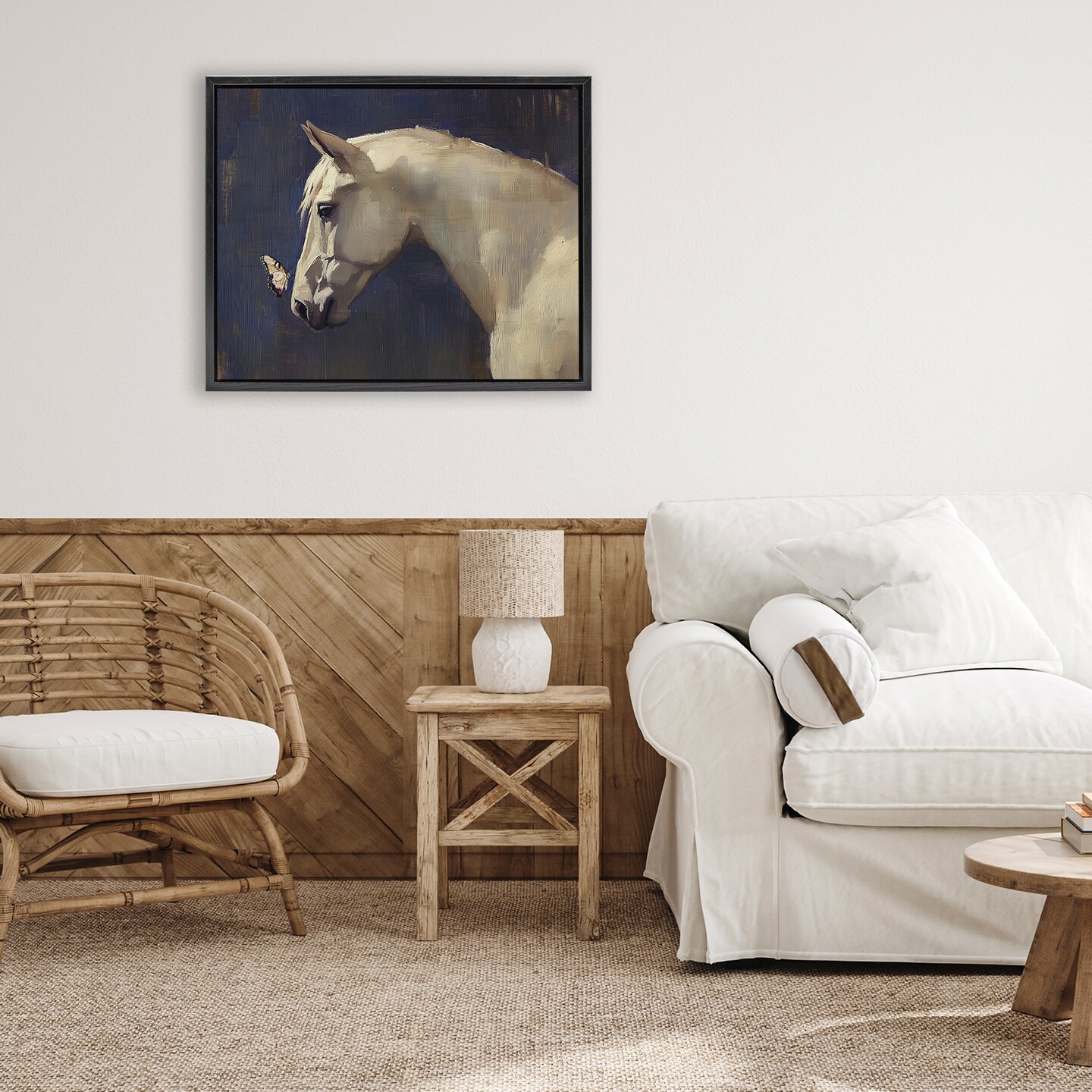 Stupell Industries Peaceful Meeting Horse & Butterfly Floating Frame, design by Svetlana Aleynikova