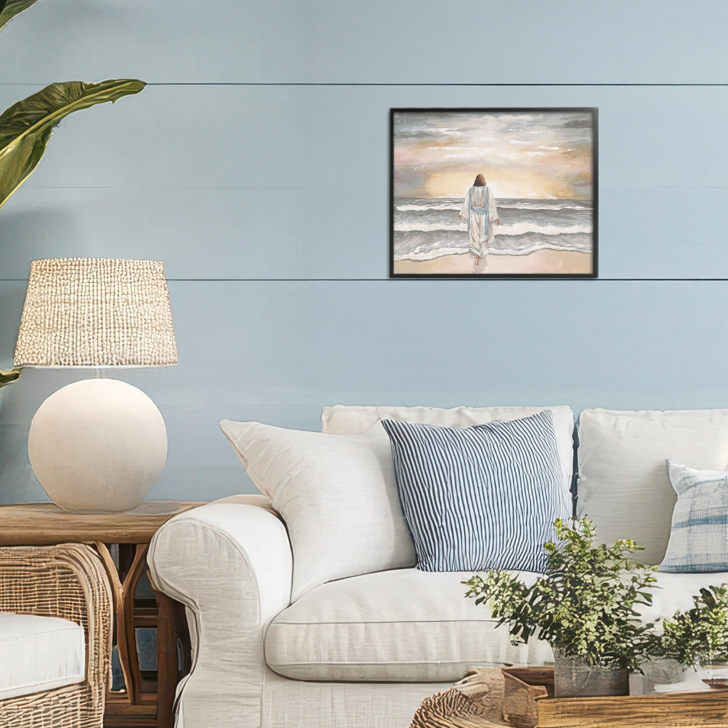 Stupell Industries Jesus Walks The Shore Framed Giclee, design by Elizabeth Medley