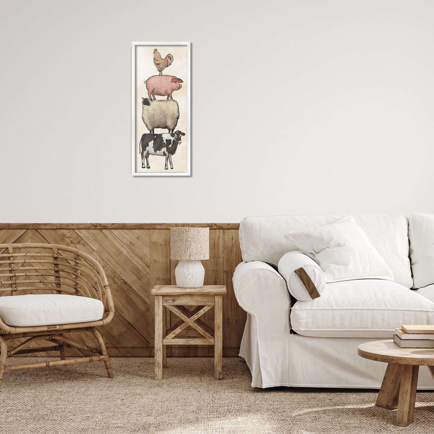 Stupell Industries All Together Vintage Farm Animals Framed Giclee, design by Leah Noel Art