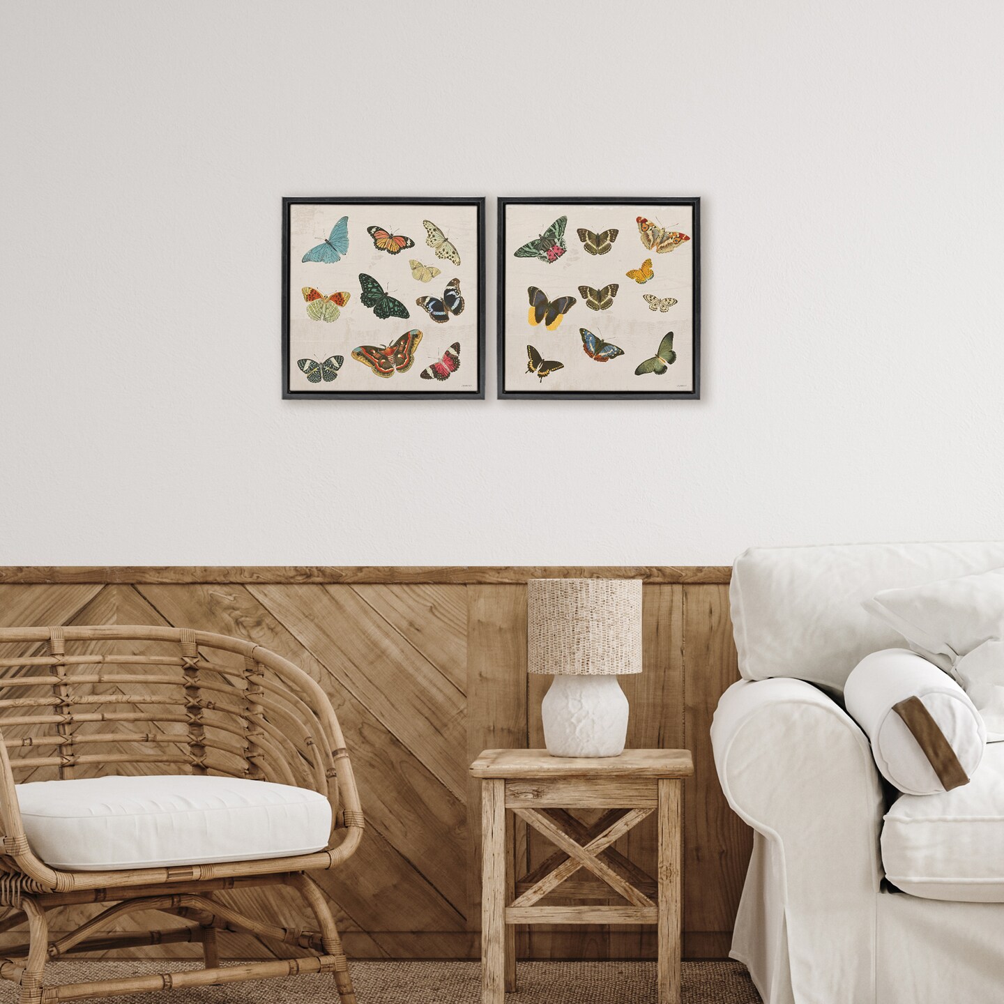 Stupell Industries Collection of Vintage Butterflies 2pc Floating Frame Set, design by Dan Meneely