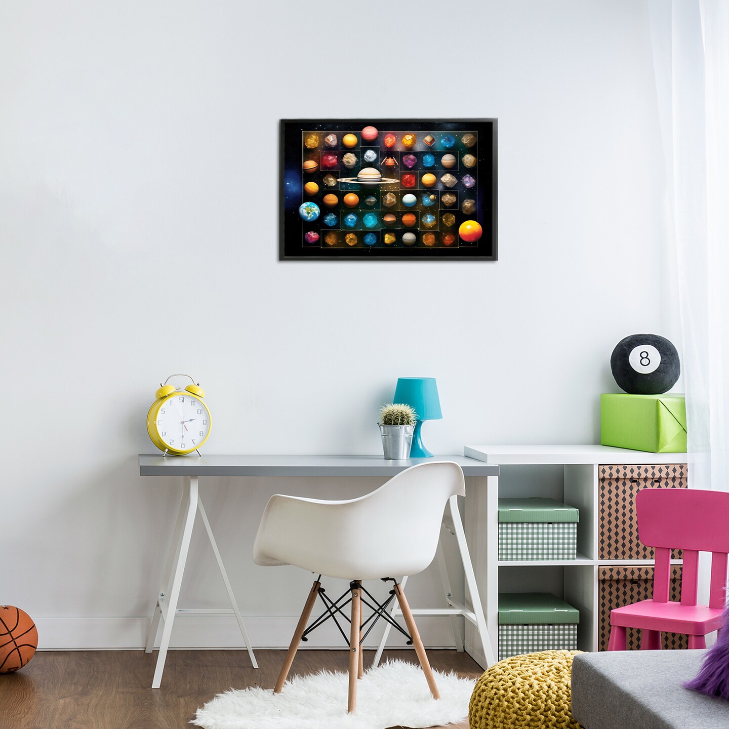 Stupell Industries Celestial Gems & Planets Framed Giclee, design by Ray Powers