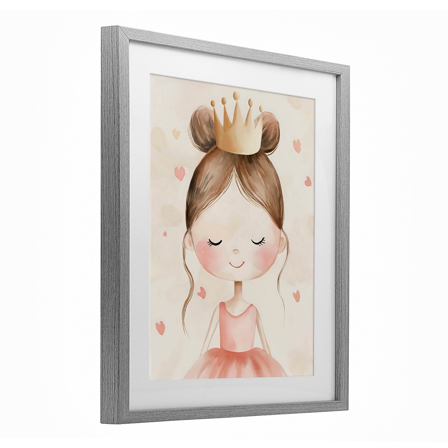 Stupell Industries Pink Ballerina in Crown Framed Print Under Glass, design by Creative Studio