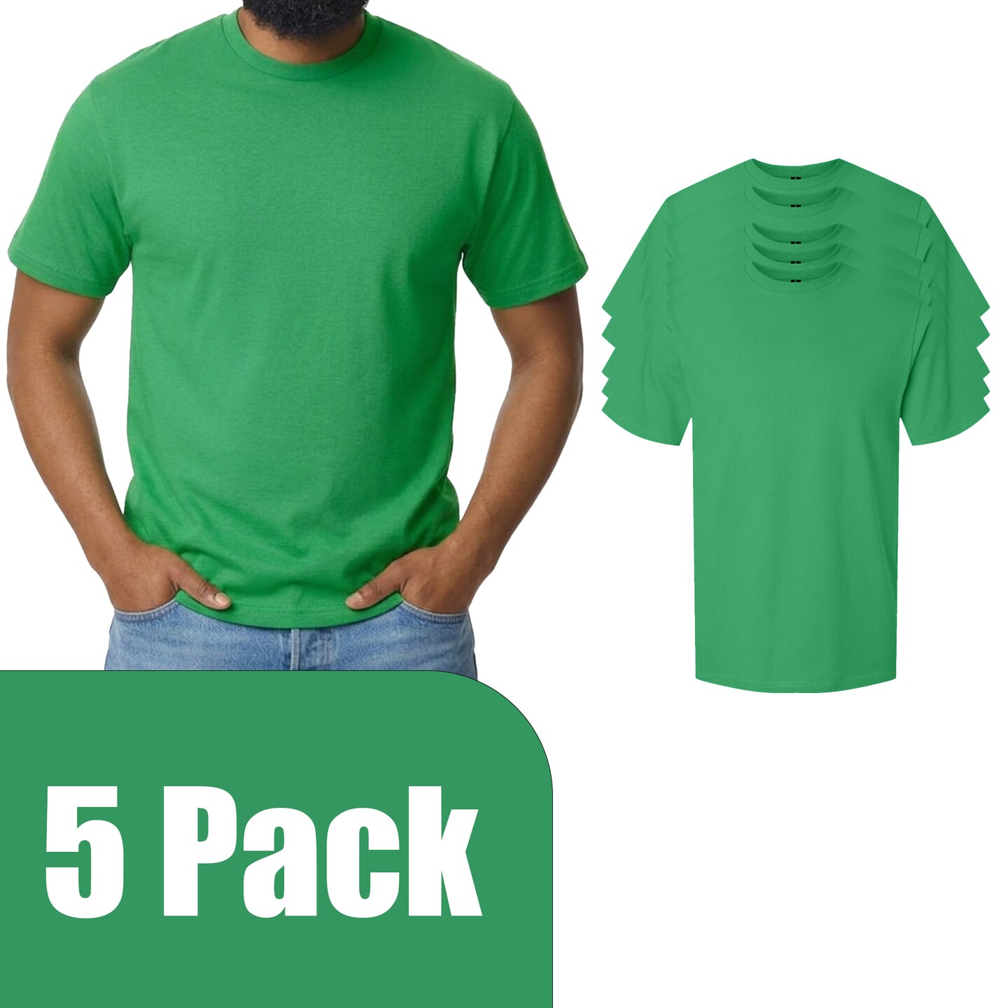 Gildan Unisex Irish Green Softstyle T-Shirt Blanks for Printing, Personalization & Handmade Projects