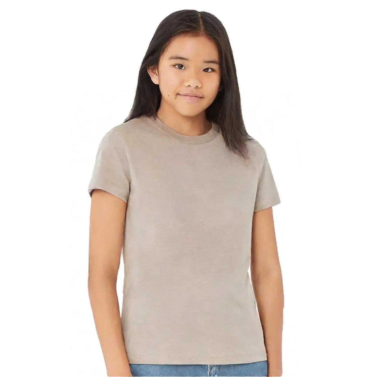 BELLA + CANVAS Youth CVC Jersey Crewneck Short Sleeve Tee – Cotton Blend T-Shirt for Everyday Wear