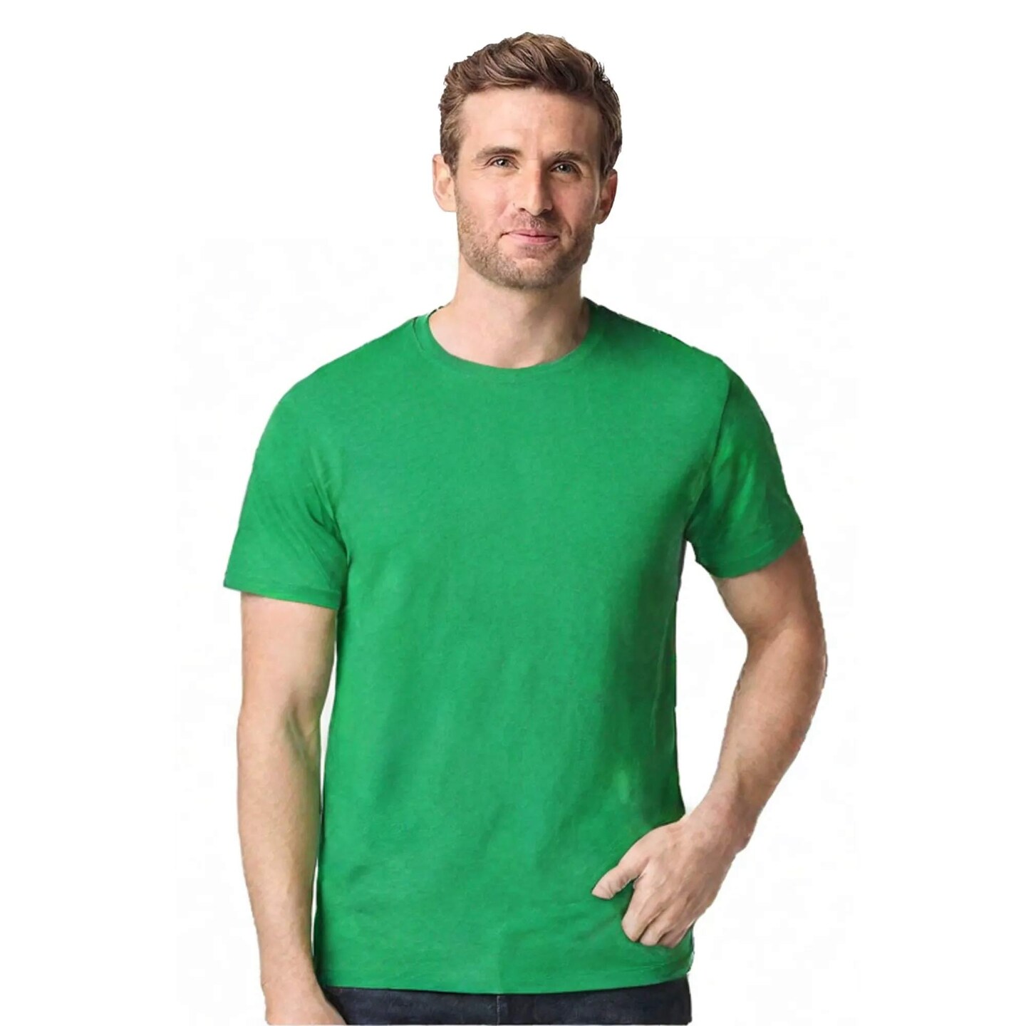 Gildan Heavy Cotton Crew Neck Short Sleeve T-Shirt 100% Cotton for Work Layering & Custom Printing