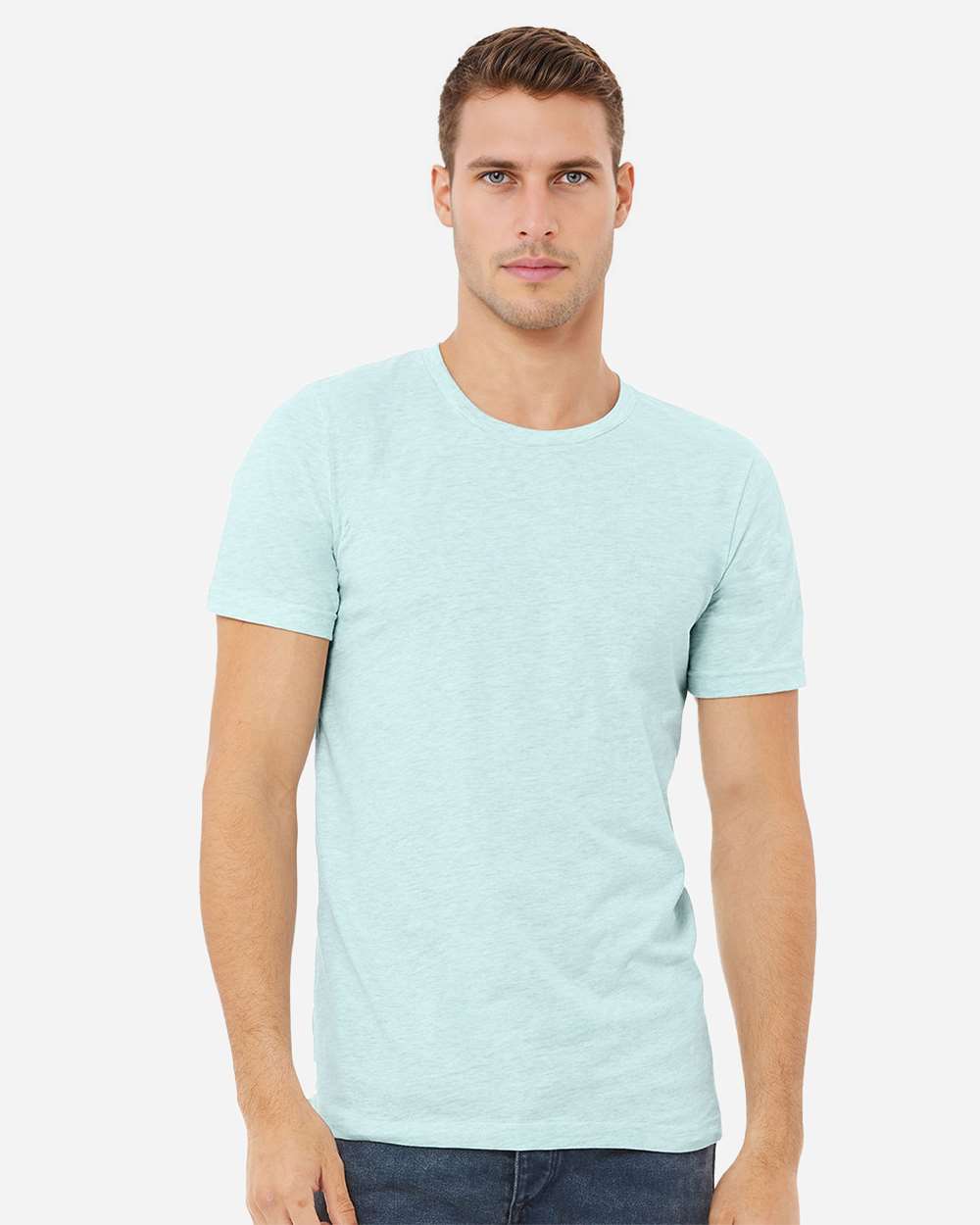 BELLA + CANVAS Short Sleeve CVC Jersey T-Shirt Unisex Fit Wear, Custom Printing Soft Cotton Blend Tee