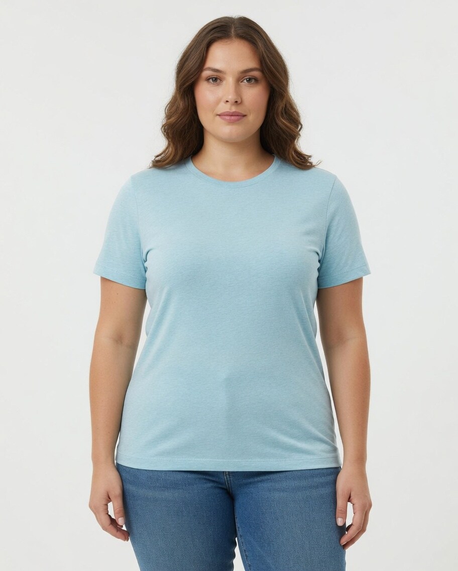 BELLA + CANVAS CVC Short Sleeve Crewneck Jersey T-Shirt for Casual Layering & Custom Printing Essential Tee