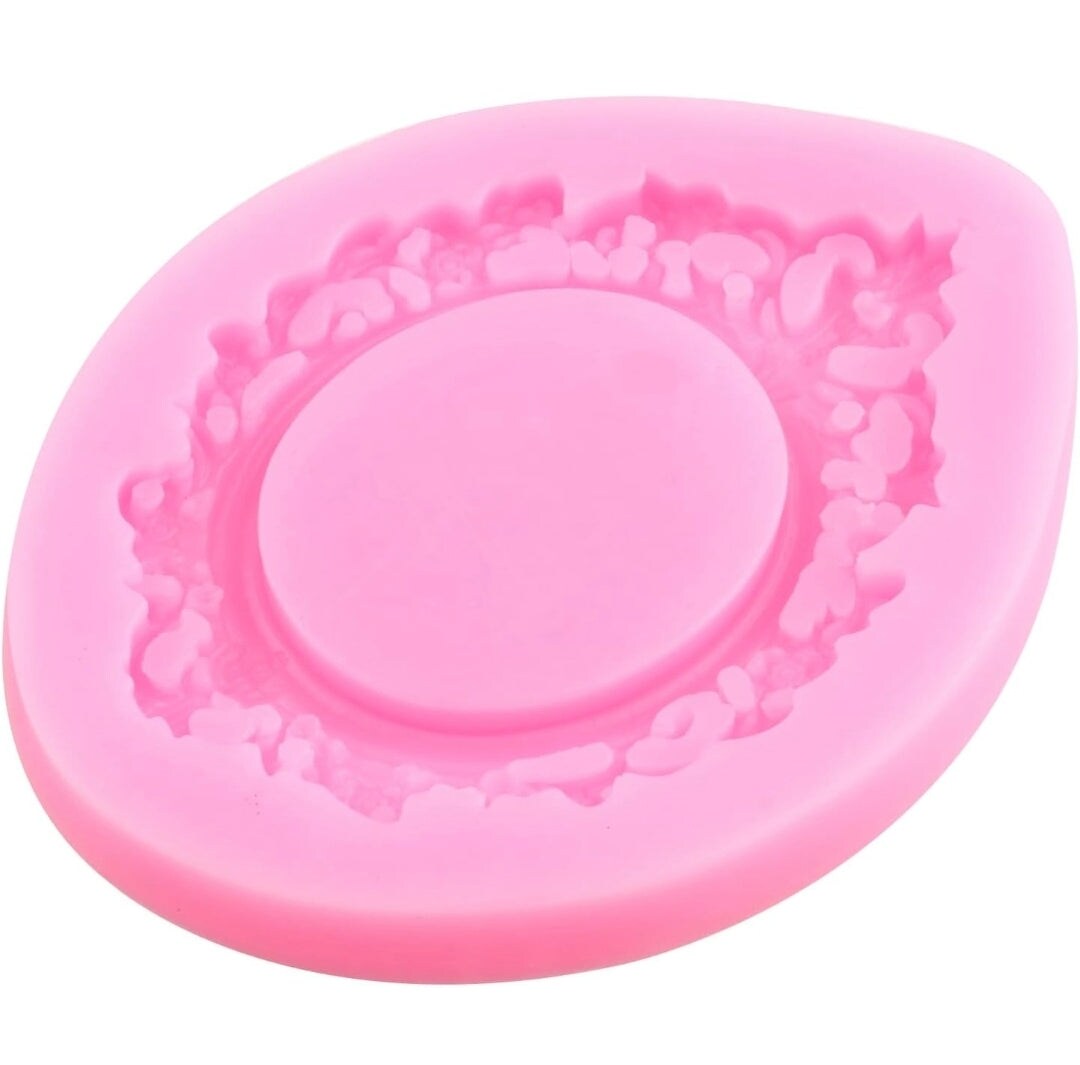 Oval Frame Silicone Mold – Fondant & Chocolate Cake Decoration Mold