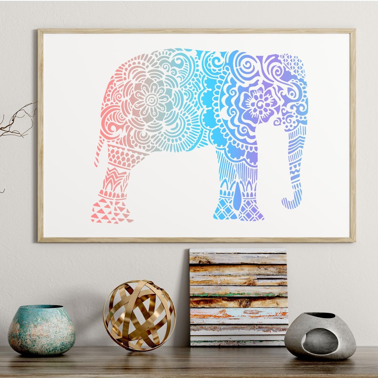 12-Pack Large Floral & Moon Mandala Stencils – Reusable A4 Painting Templates (8.3 x 11.7 in) for DIY Crafts on Walls, Floors, Wood, Tiles, Fabric & Furniture