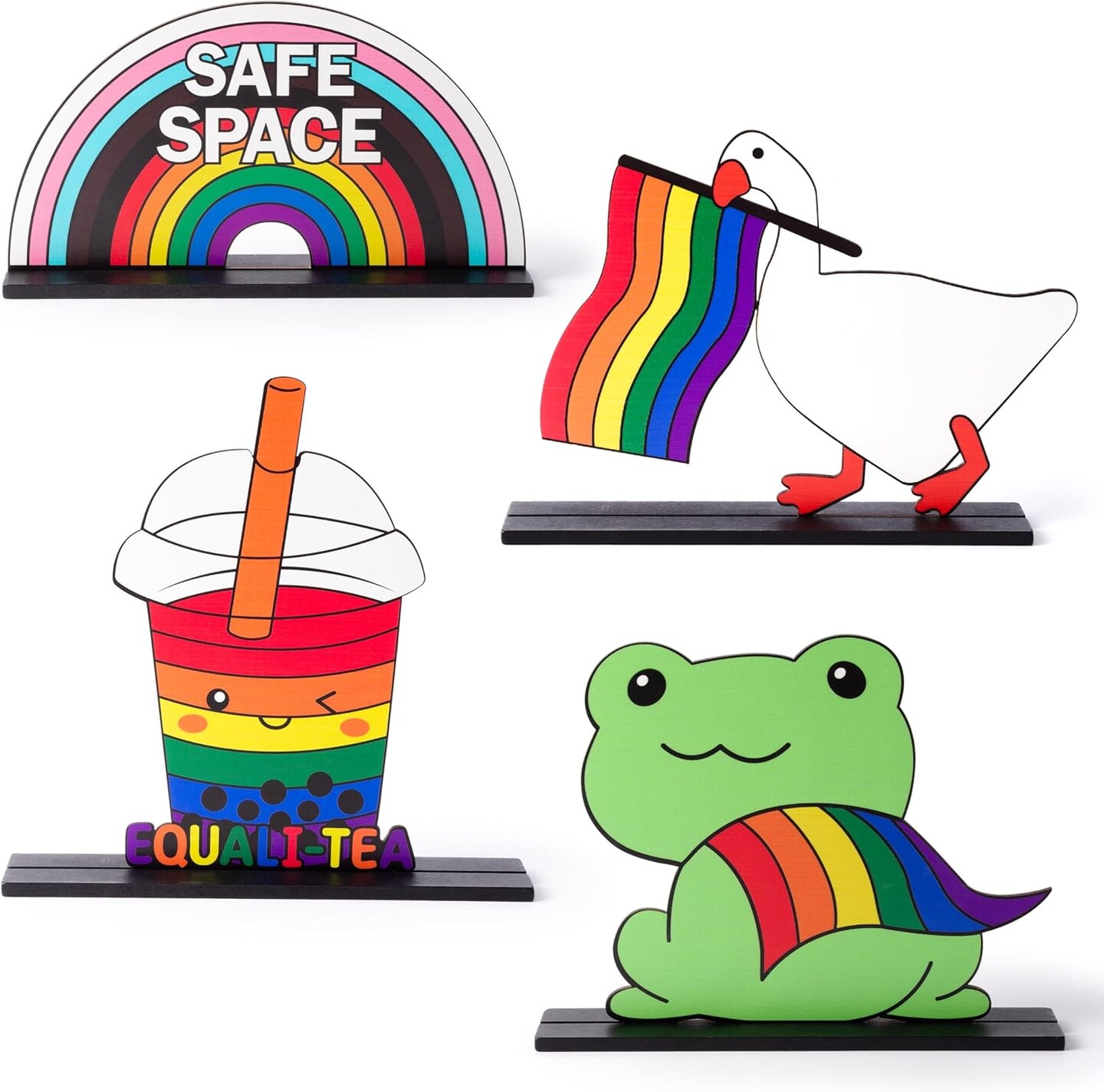 LGBTQ Pride Centerpieces Decorations - 4pcs LGBT Gay Pride Month