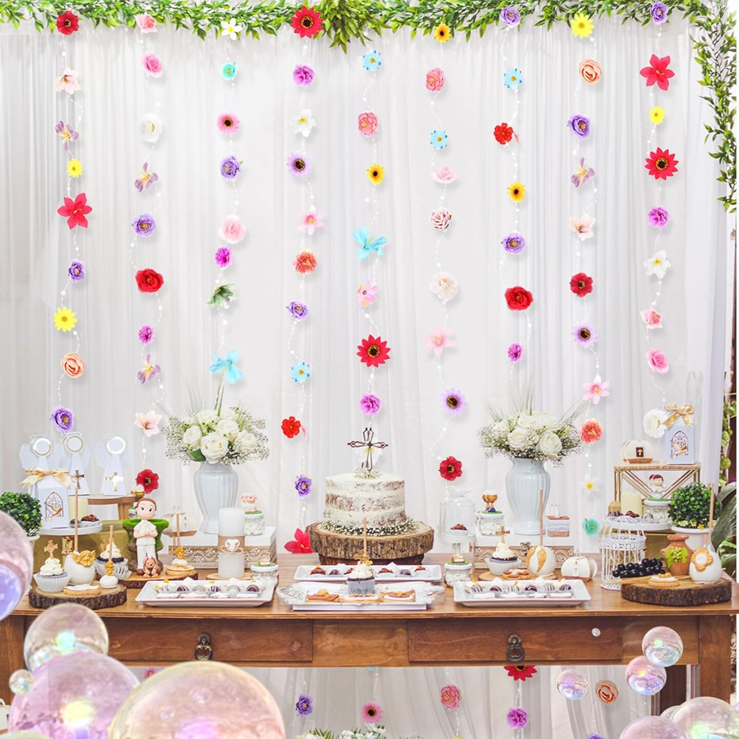 5 Pcs 21 ft Spring Wildflower Hanging Garland Ceiling Decoration