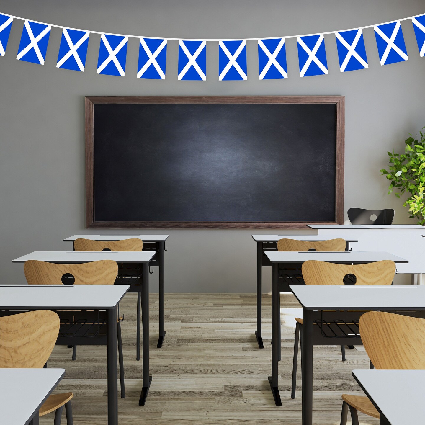 G128 Scotland Scottish Bunting Banner | Flag 8.2 x 5.5 Inch, Full String 33 Feet | Printed 150D Polyester, Decorations For Bar, School, Festival Events Celebration