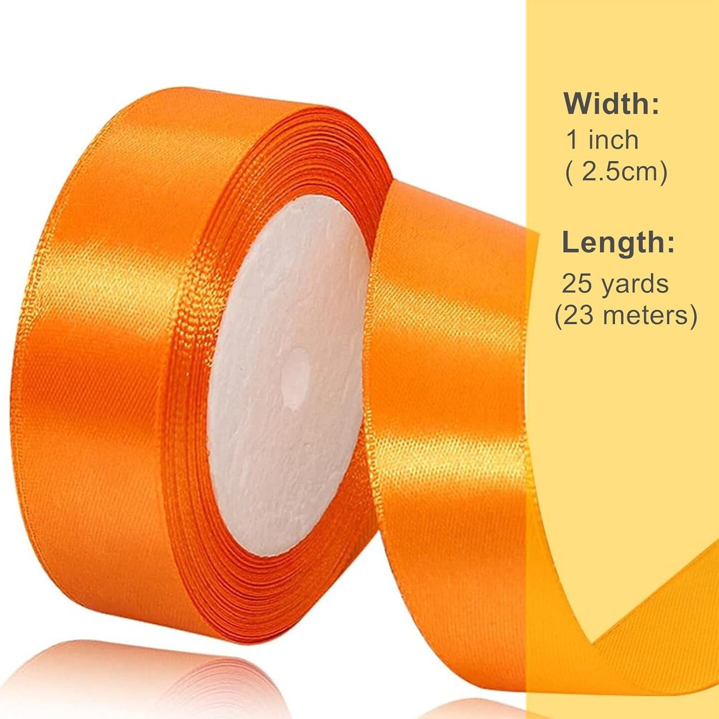 Orange Ribbon, Fabric Yellow Silk Easter Decor Burnt Orange Ribbon 1 Inch x 25 Yards