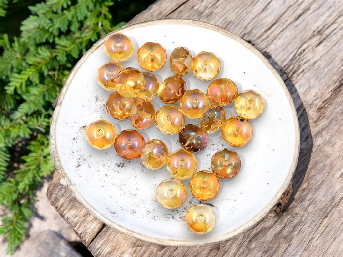 *25* 11x7mm Crystal Celsian Fire Polished Rondelle Beads