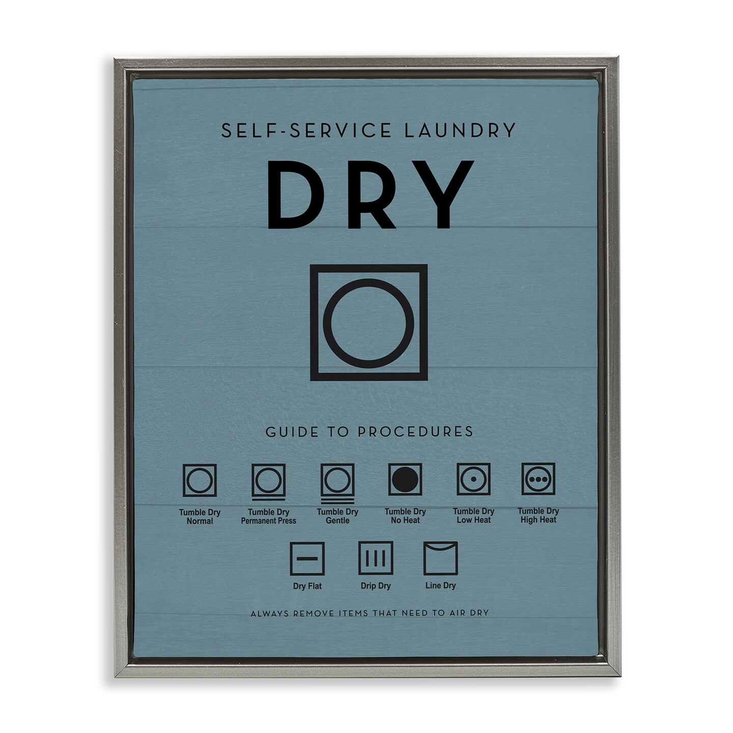 Stupell Industries Laundry Dryer Symbols Floating Frame By Lettered and Lined