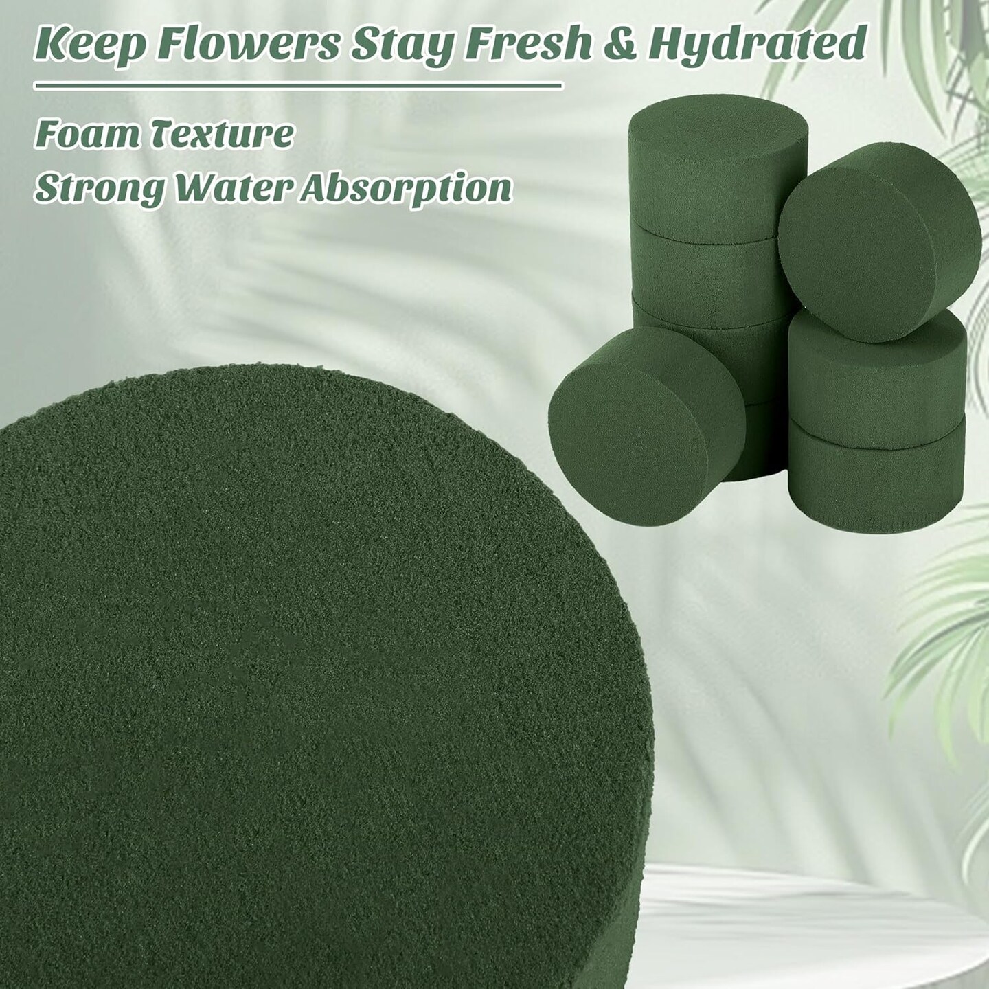 36 Packs Round Floral Foam Blocks Green