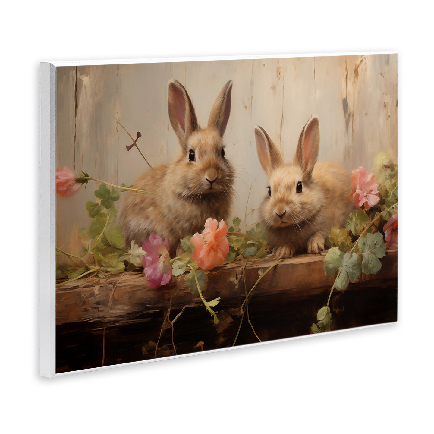 Stupell Industries Easter Bunnies with Garden Blooms Wall Plaque By Arlington Prints
