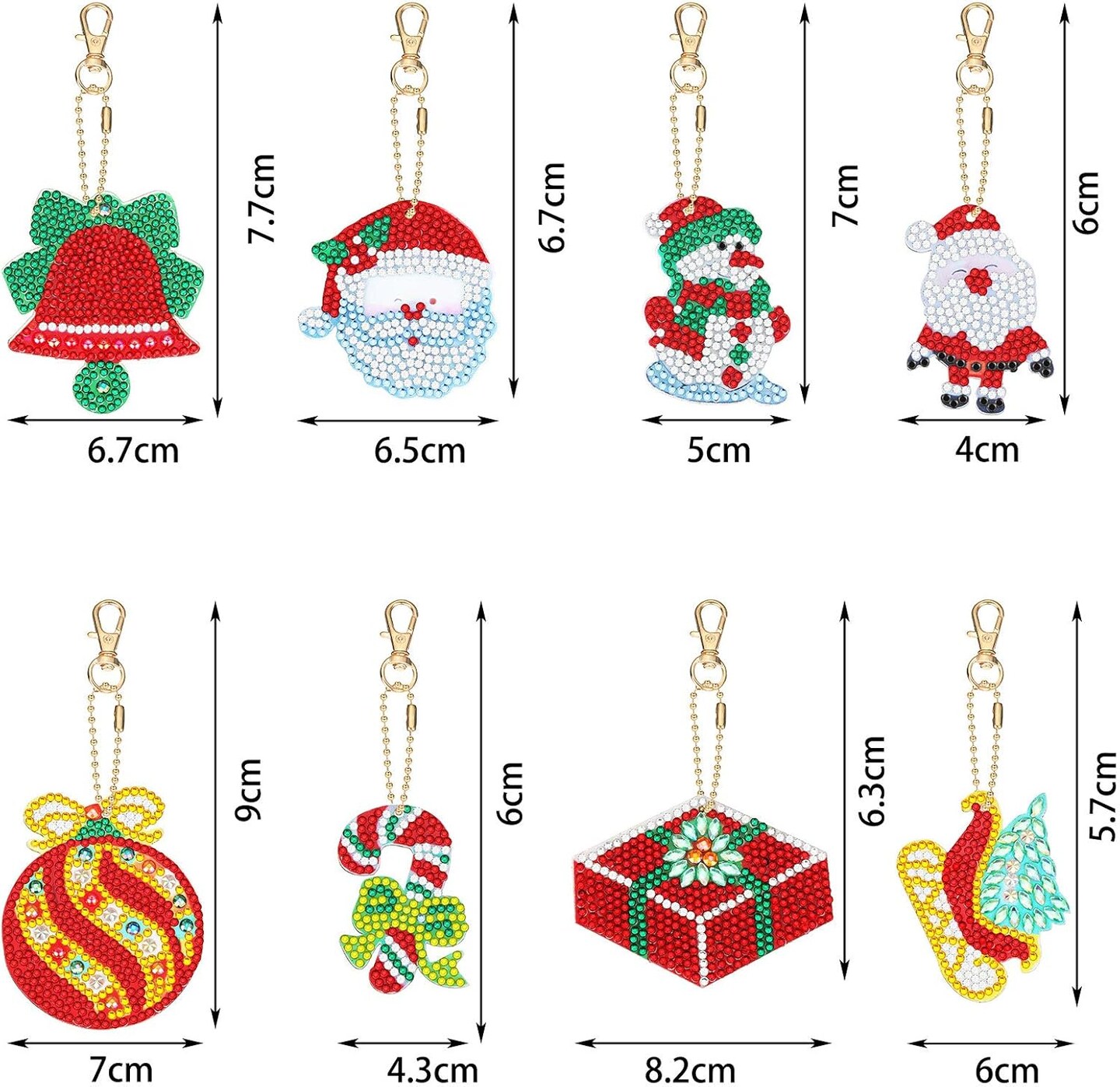 17 Pieces Double Sided Christmas Diamond Art Ornaments