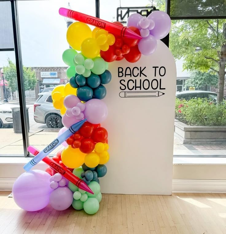 Back to School Balloon Arch Kit, 158Pcs Rainbow Balloon Garland