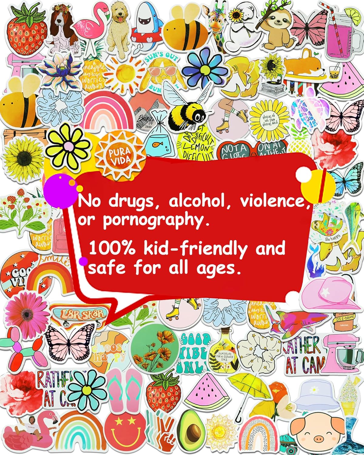 200Pcs Water Bottle Stickers for Kids, Cute Stickers for Water Bottles