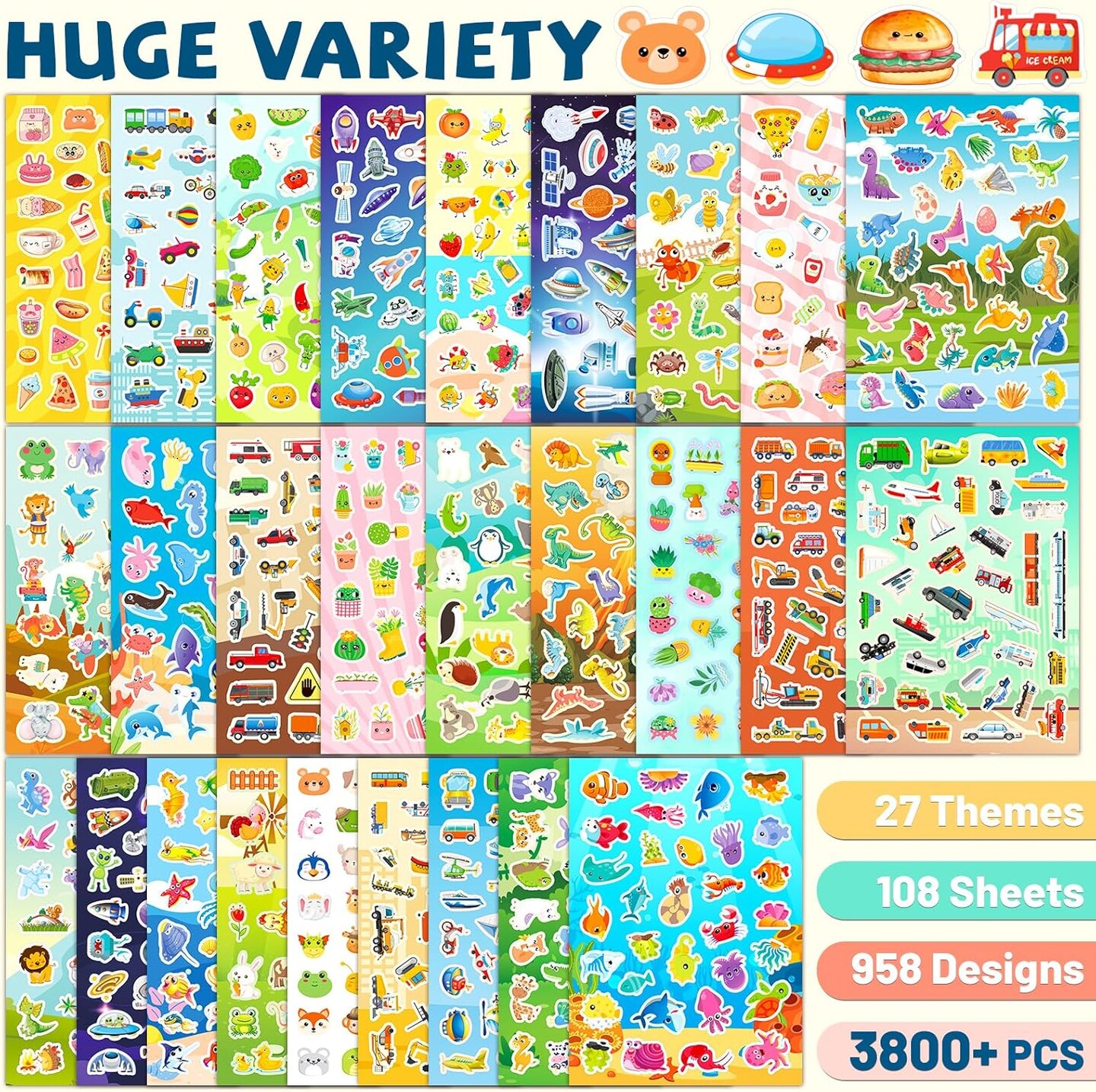Stickers for Kids, 3800+ PCS Cute Stickers for Toddlers