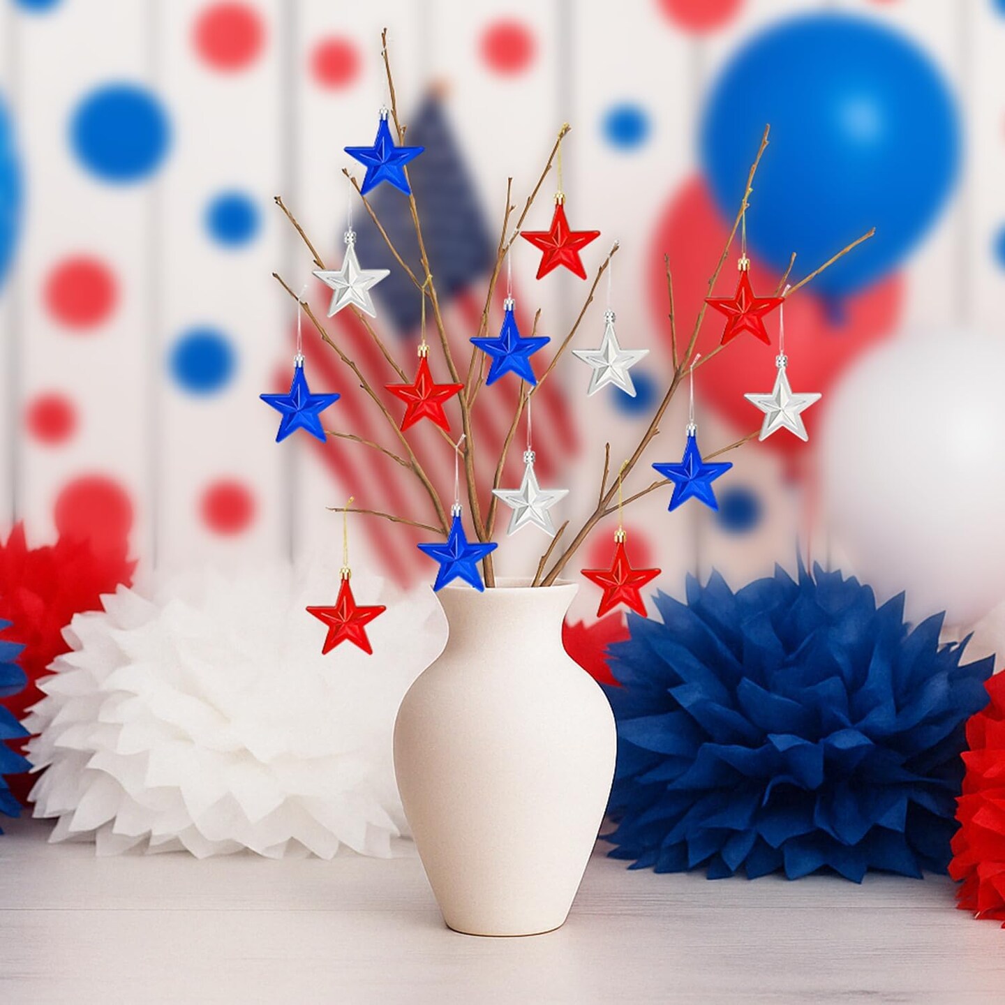 4th of July Ornaments for Tree 24 PCS Decorations Party Accessories