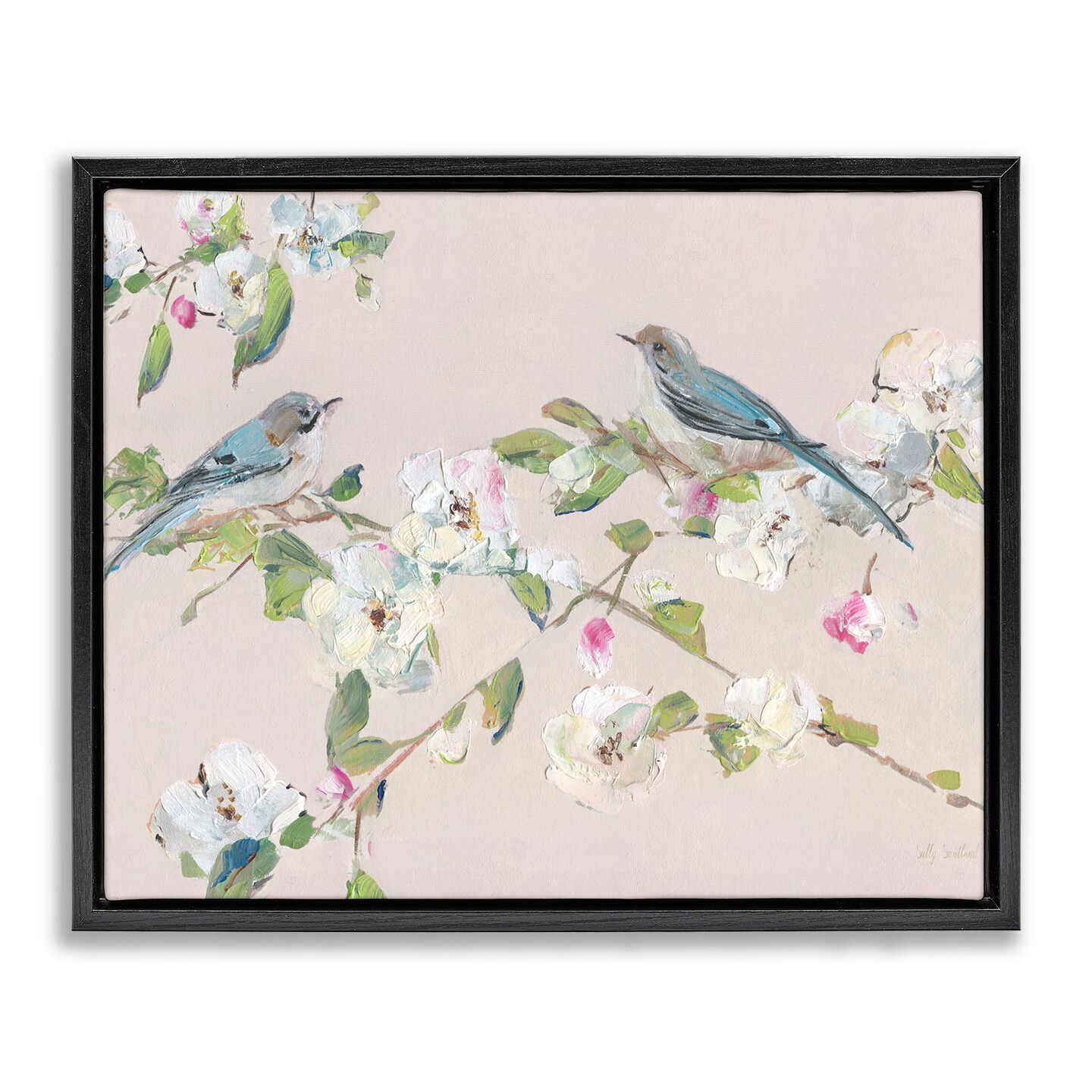 Stupell Industries Spring Apple Blossoms & Birds Floating Frame By Sally Swatland