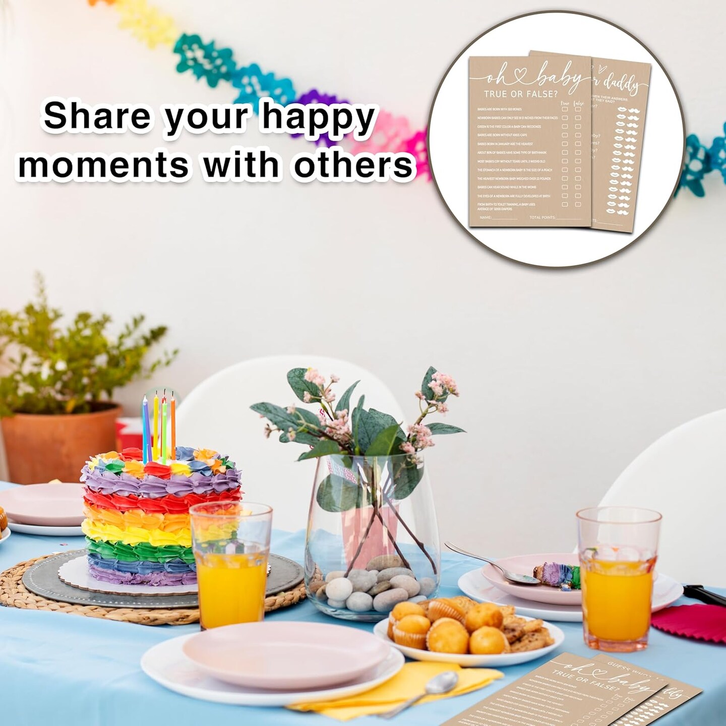 Hilarious Baby Shower Game Cards Ideas, 5" x 7" Double-Sided Baby Shower Games